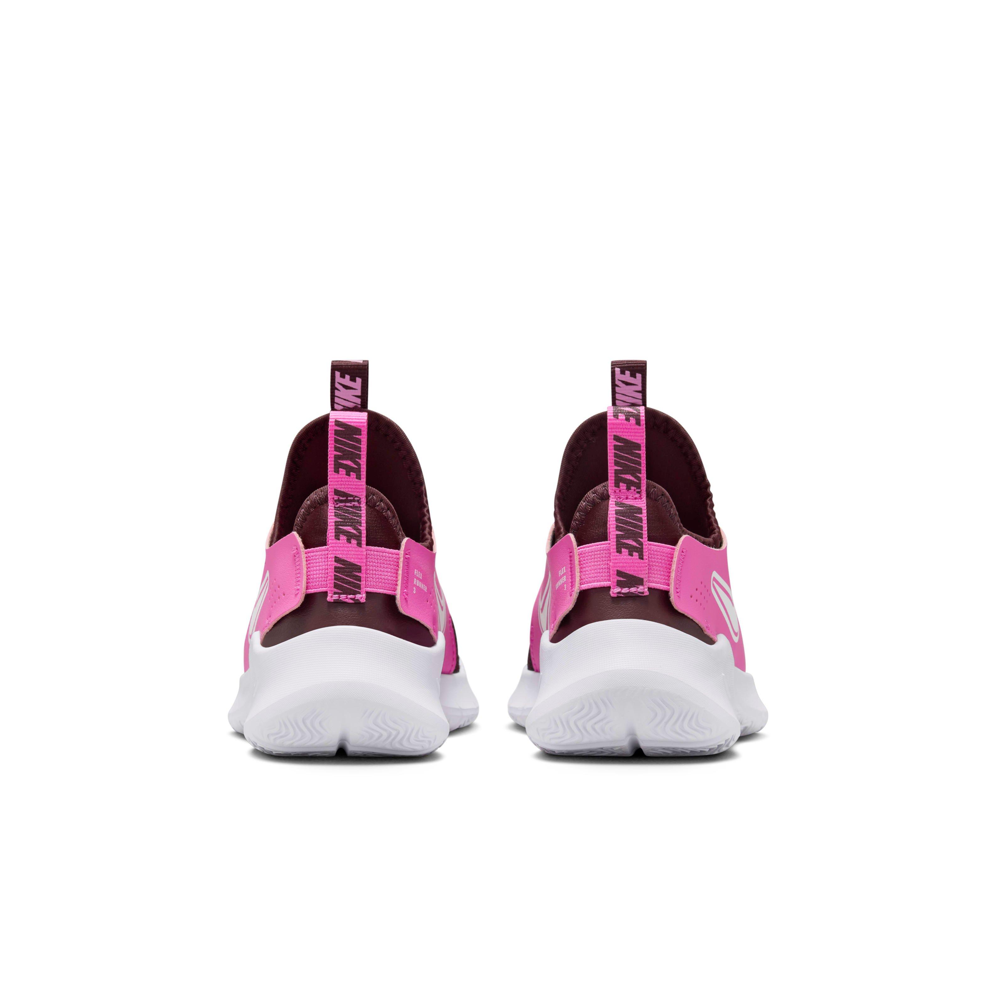Nike Flex Runner 3 "Burgundy Crush/Playful Pink/White" Preschool Girls' Running Shoe - BURGUNDY/PINK/WHITE Thumbnail View 5