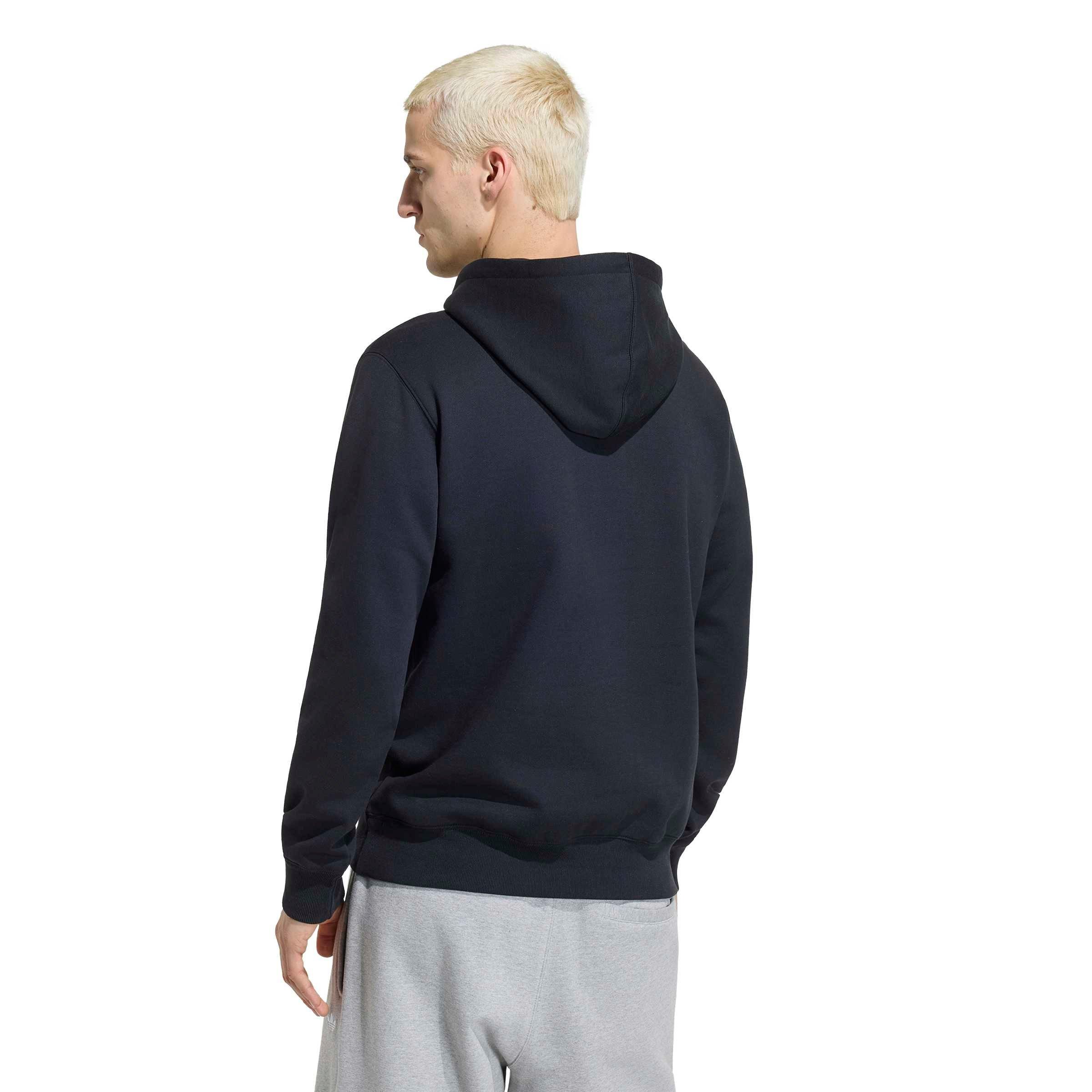 adidas Originals Men's Trefoil Essentials Hoodie - Black - BLACK Thumbnail View 2