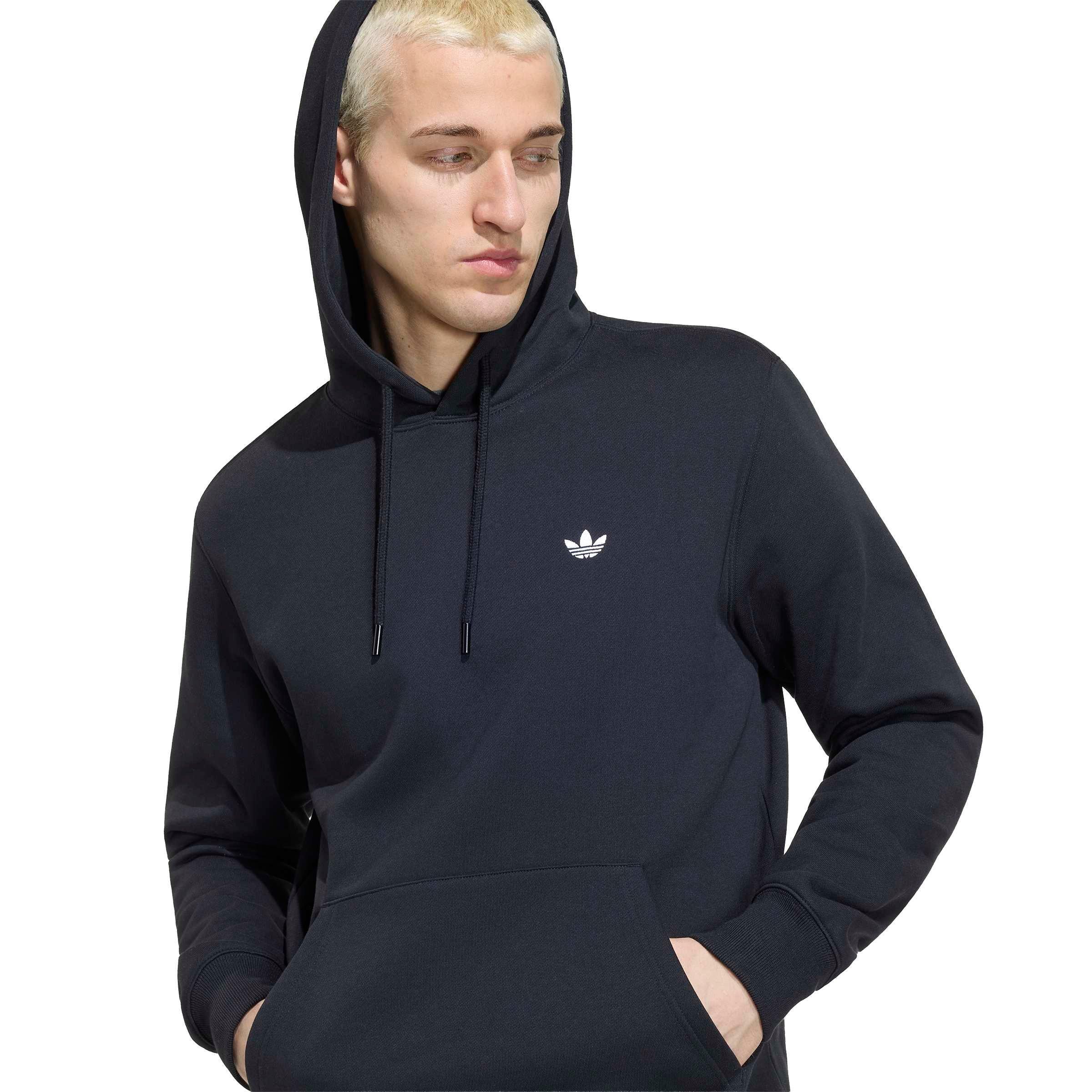 adidas Originals Men's Trefoil Essentials Hoodie - Black - BLACK Thumbnail View 3