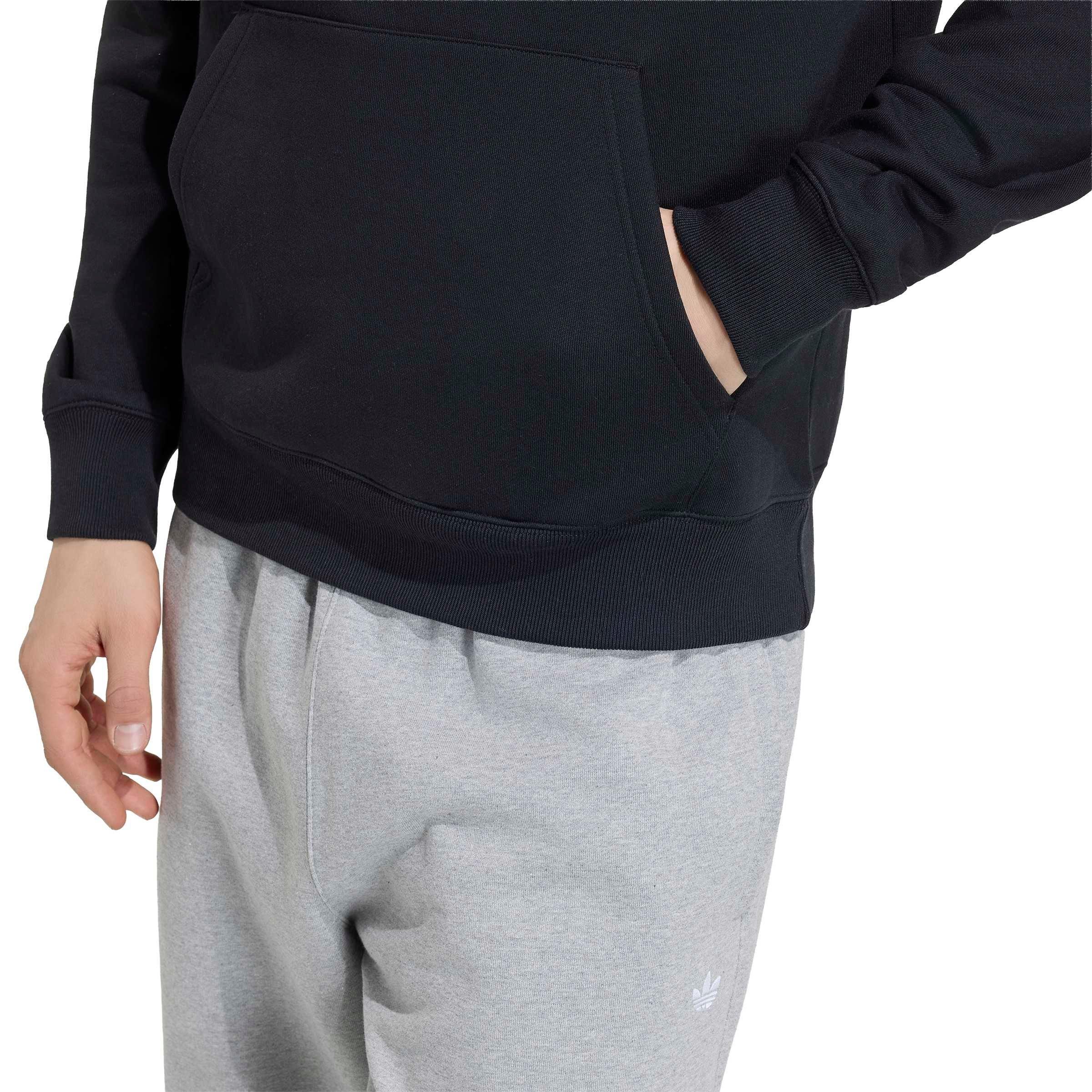adidas Originals Men's Trefoil Essentials Hoodie - Black - BLACK Thumbnail View 4