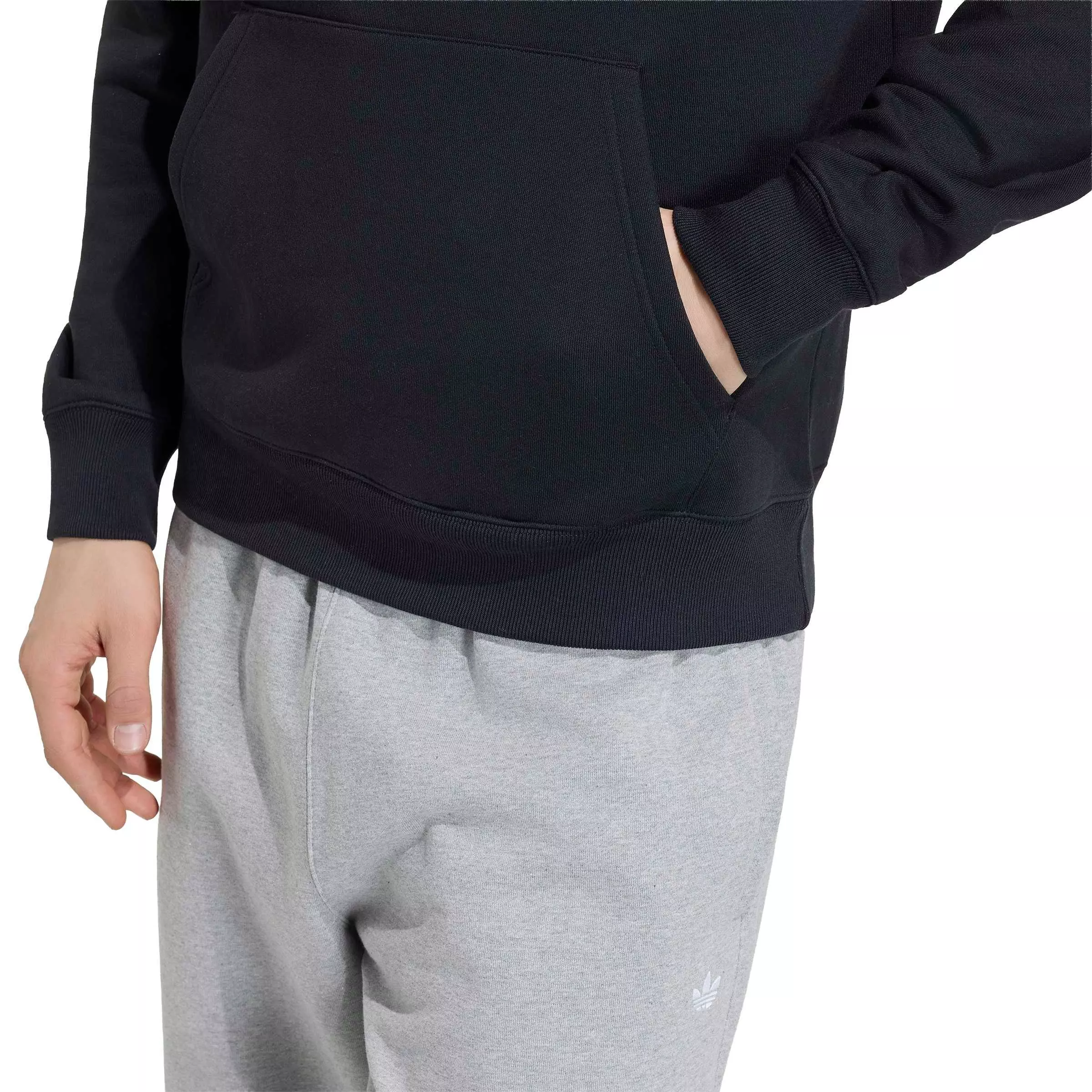 adidas Originals Men's Trefoil Essentials Hoodie - Black - BLACK