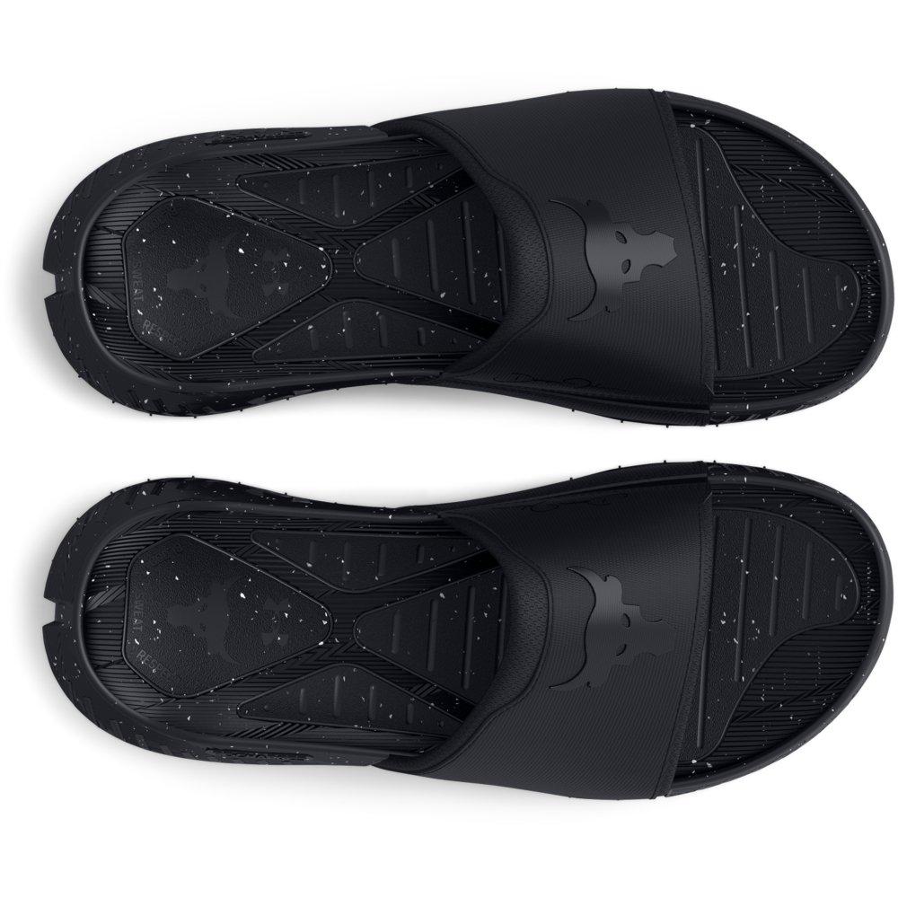 Under Armour Project Rock 3 "Black/Pitch Grey" Unisex Slide - BLACK/GREY Thumbnail View 4