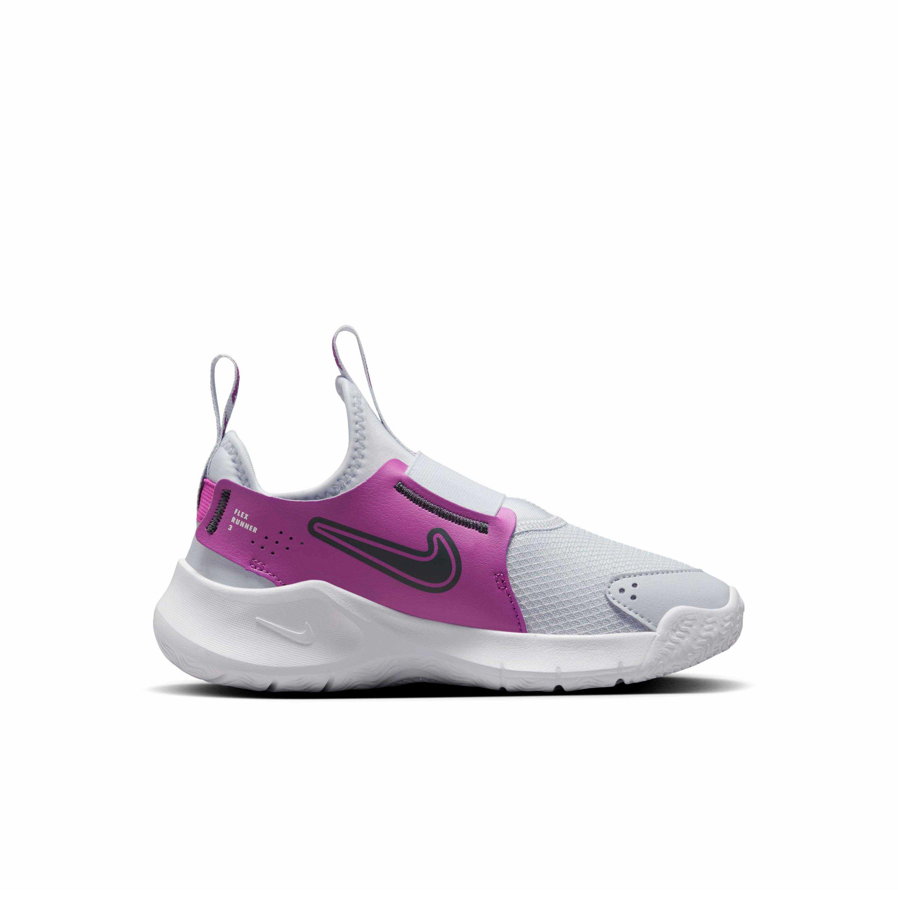 Nike Flex Runner 3 Preschool Kids' "Football Grey/Hot Fuchsia/White/Thunder Blue" Running Shoe