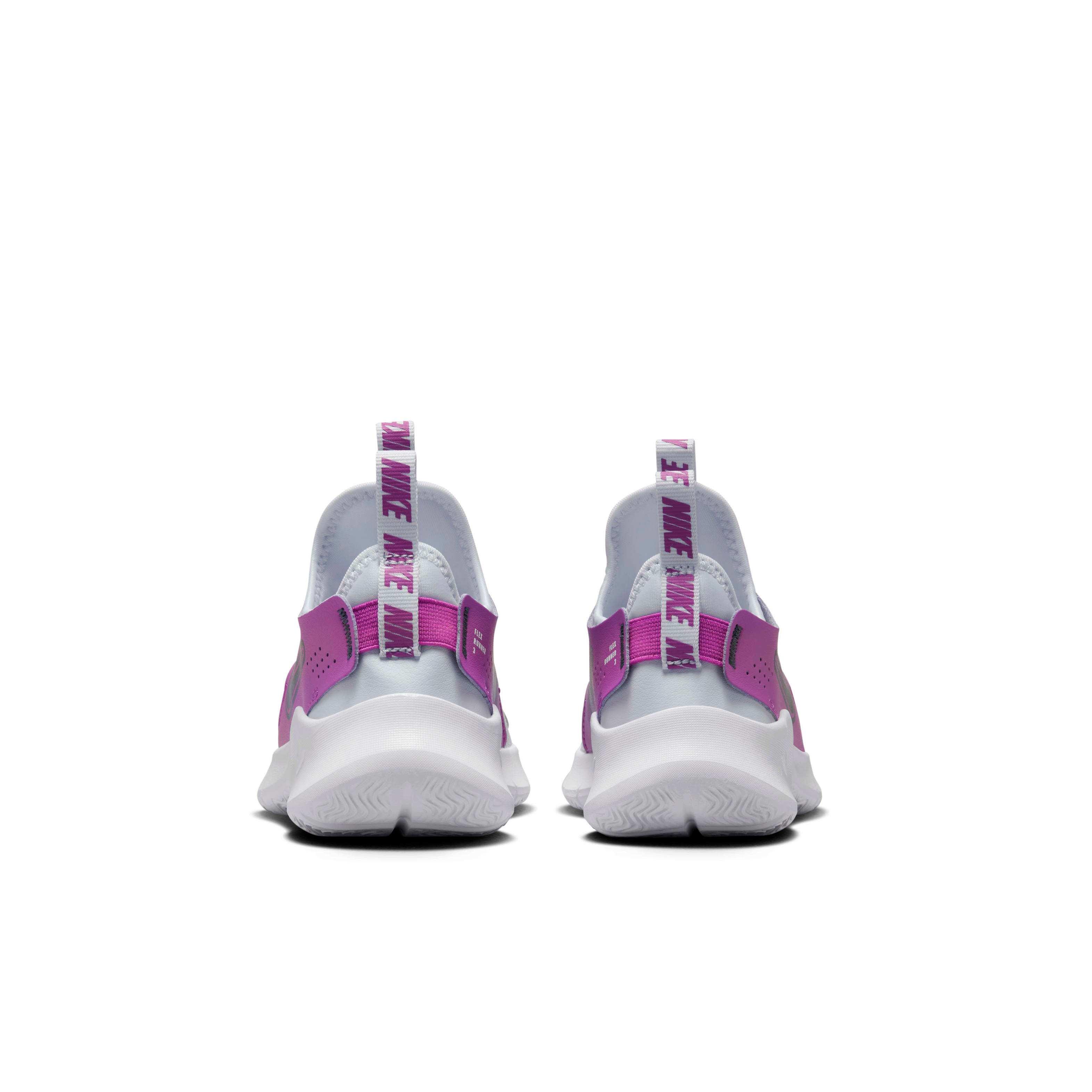 Nike Flex Runner 3 Preschool Kids' "Football Grey/Hot Fuchsia/White/Thunder Blue" Running Shoe
