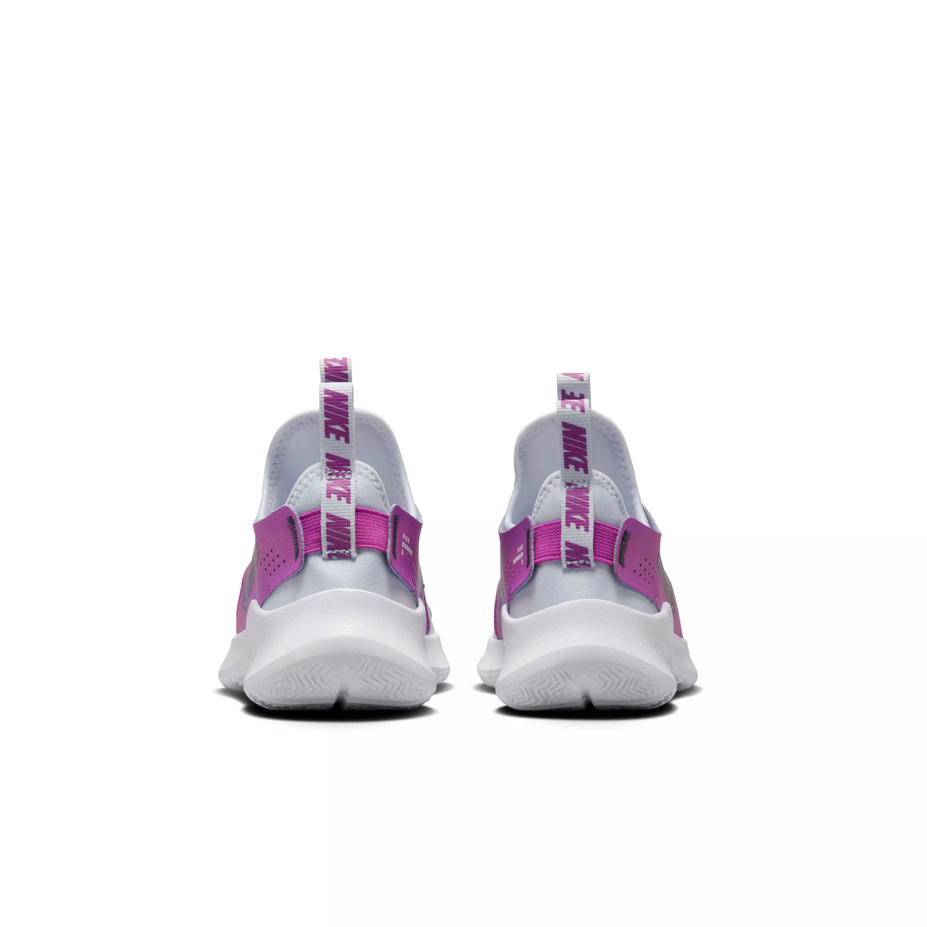 Nike Flex Runner 3 "Football Grey/Hot Fuchsia/White/Thunder Blue" Preschool Kids' Running Shoe - GREY/FUCHSIA/WHITE/BLUE