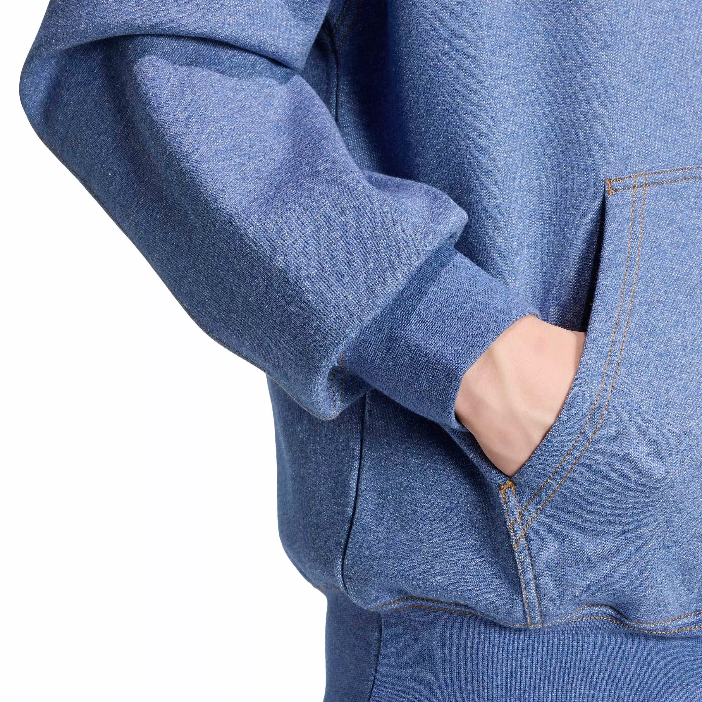 adidas Originals Men's Trefoil Essentials Melange Loose Hoodie - Blue - BLUE