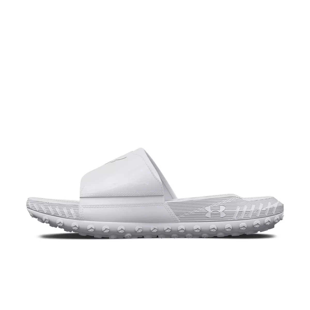 Under Armour Project Rock 3 "White/Halo Grey" Unisex Slide - WHITE/GREY