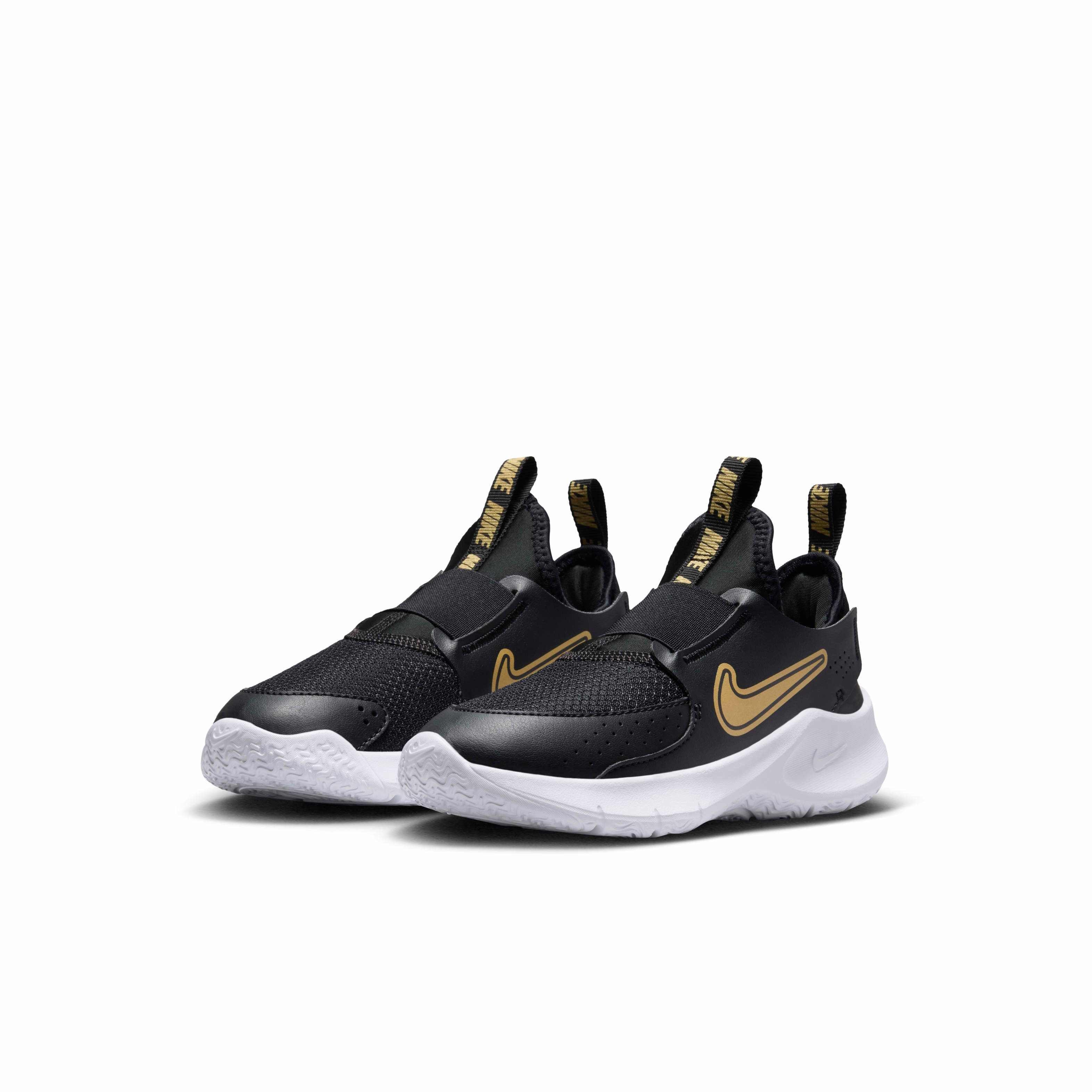 Nike Flex Runner 3 Preschool Boys' "Black/White/Metallic Gold" Running Shoe