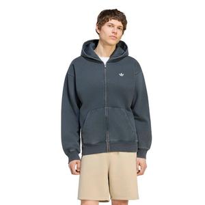 adidas Originals Men's Trefoil Essentials Washed Full-Zip Jacket - Black - BLACK