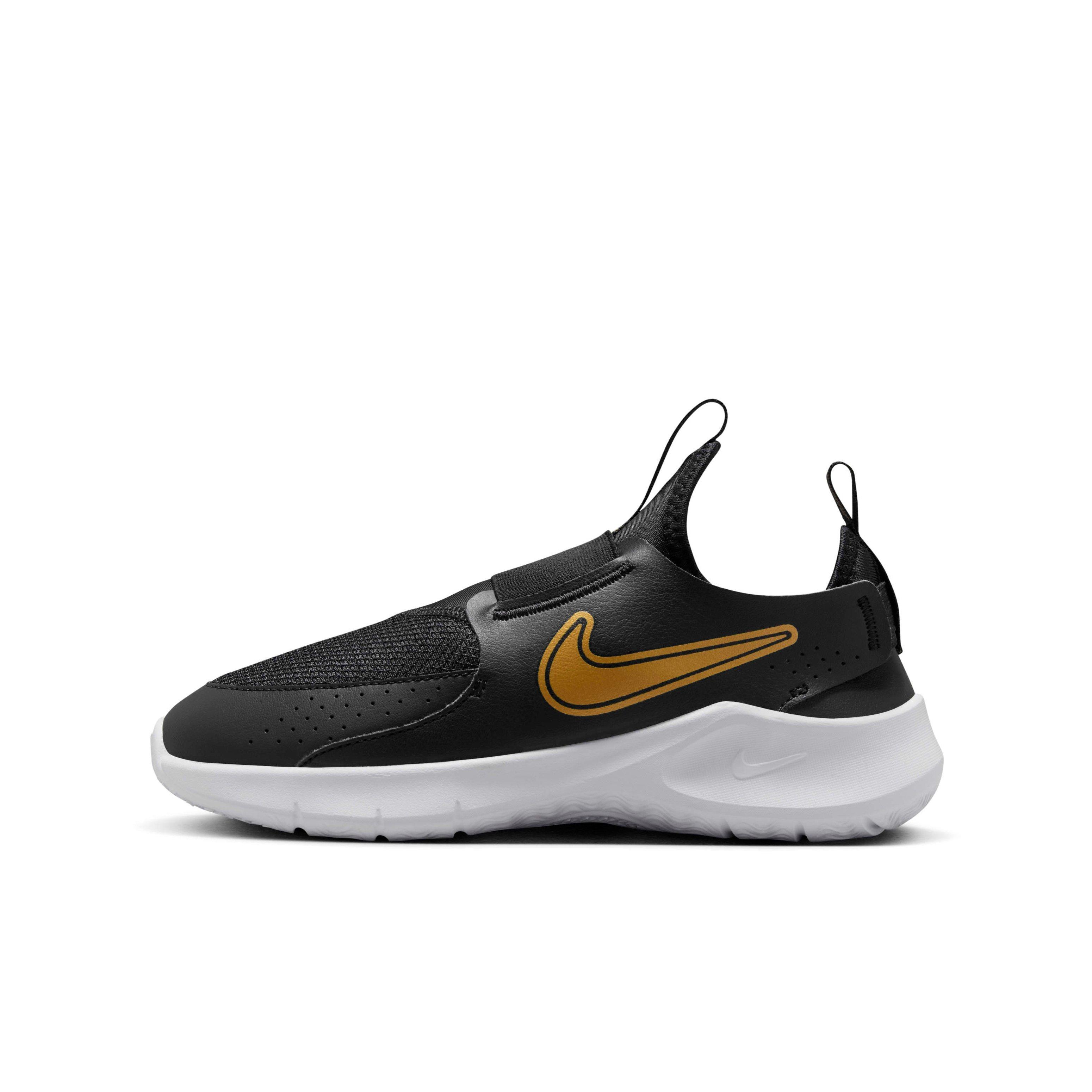 Nike Flex Runner 3 Grade School Boys' "Black/White/Metallic Gold" Running Shoe