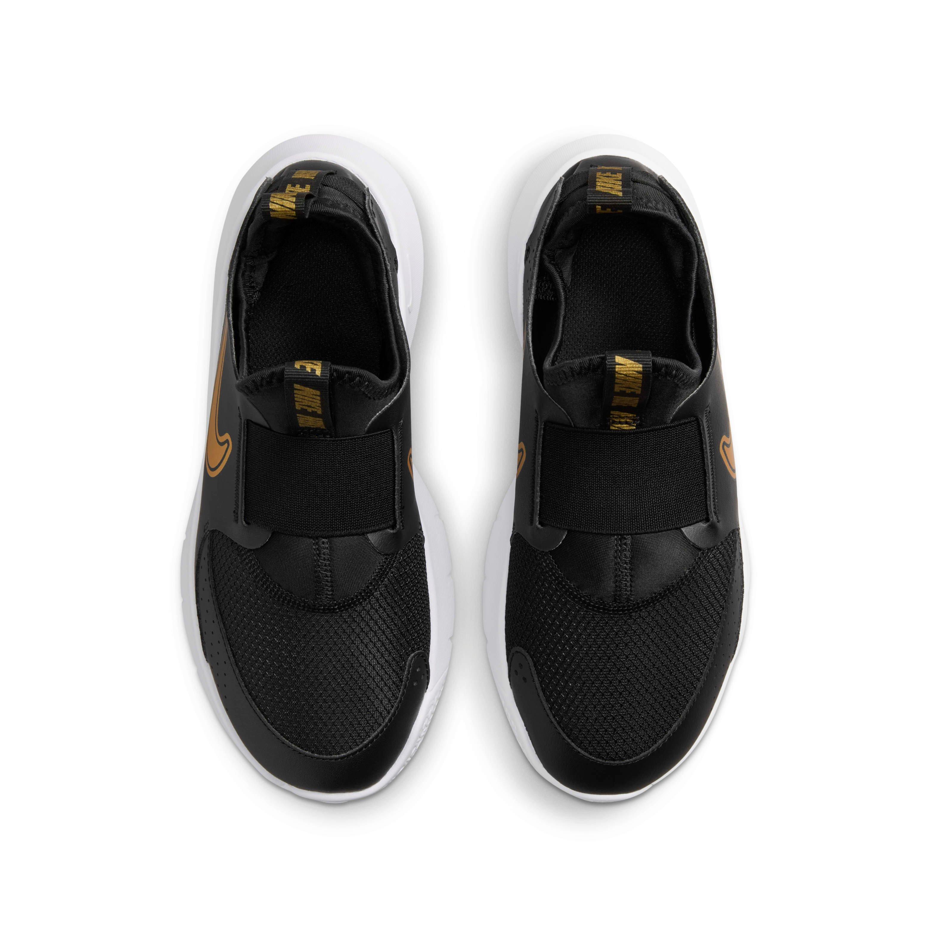 Nike Flex Runner 3 Grade School Boys' "Black/White/Metallic Gold" Running Shoe