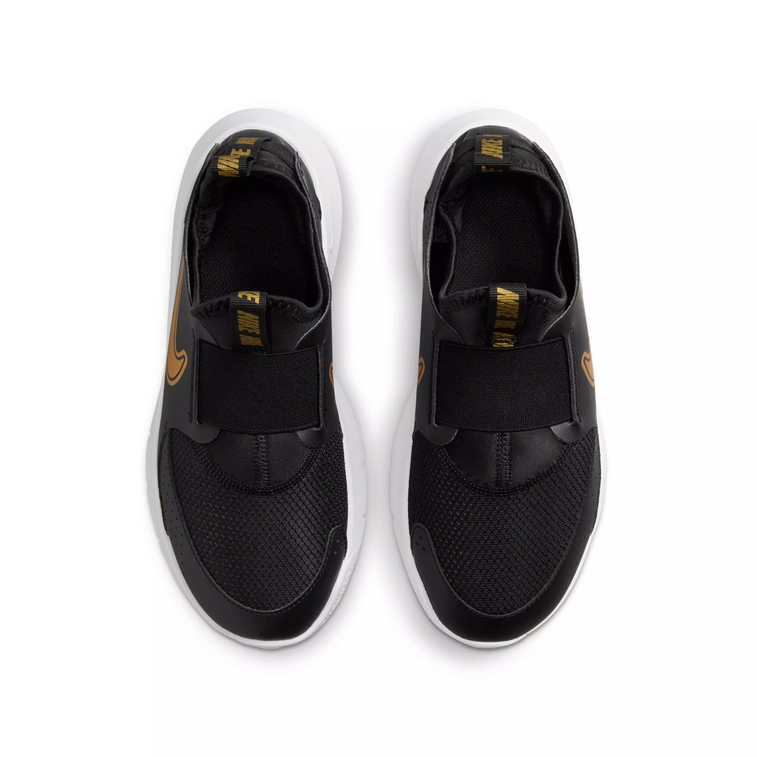 Nike Flex Runner 3 "Black/White/Metallic Gold" Grade School Boys' Running Shoe - BLACK/WHITE/GOLD