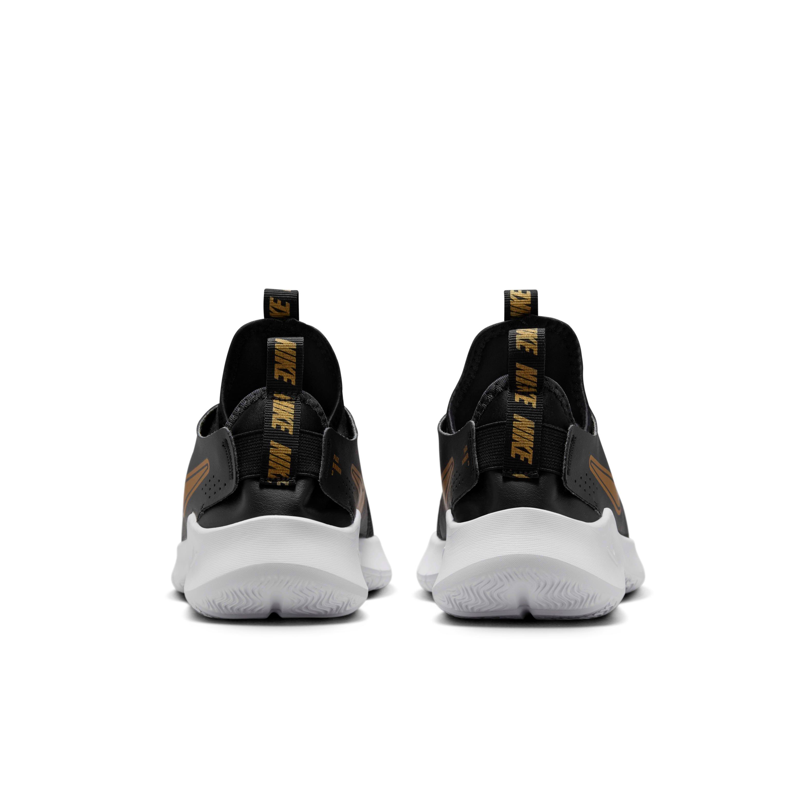 Nike Flex Runner 3 Grade School Boys' "Black/White/Metallic Gold" Running Shoe