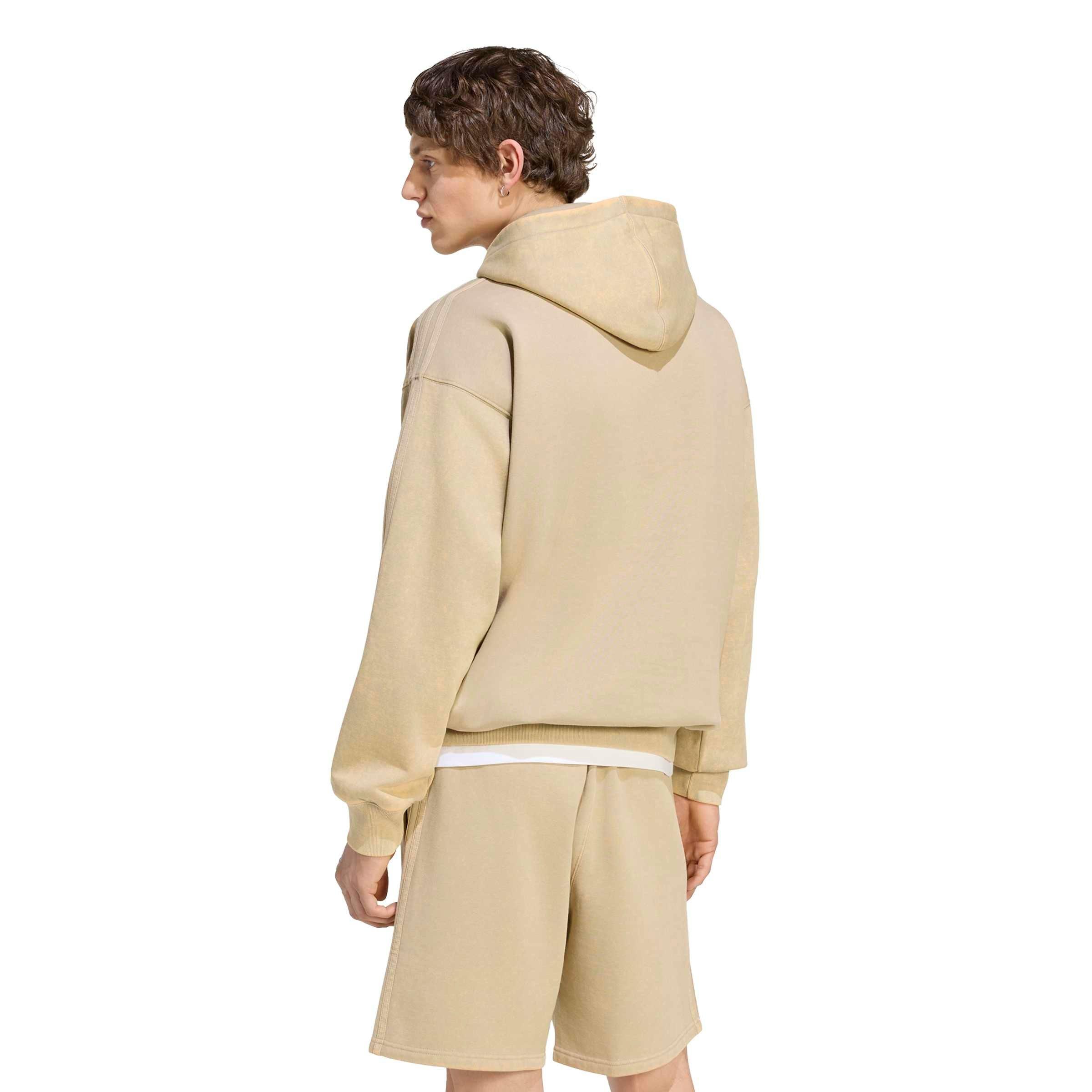 adidas Originals Men's Trefoil Essentials Washed Loose Hoodie - Beige - BEIGE