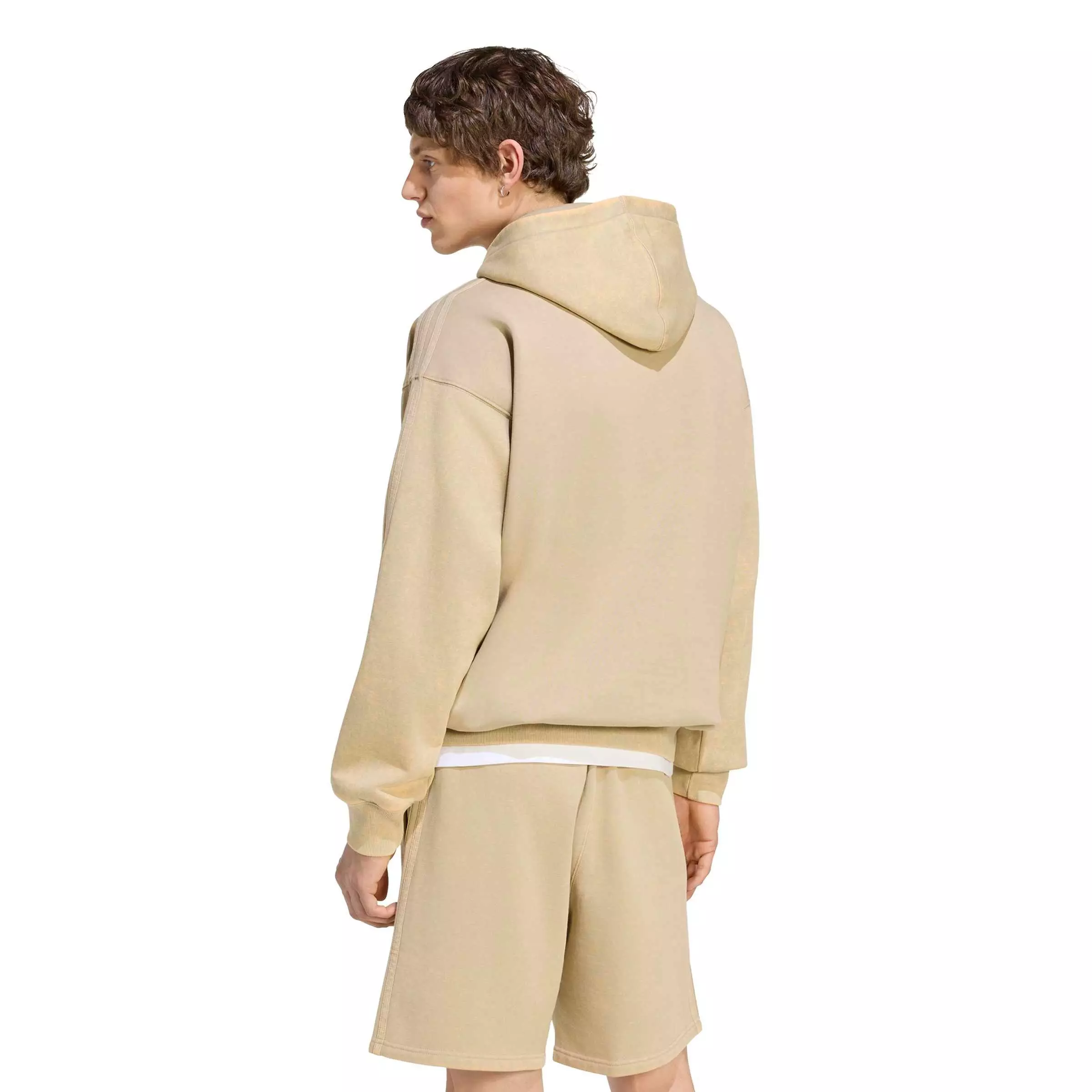 adidas Originals Men's Trefoil Essentials Washed Loose Hoodie - Beige - BEIGE
