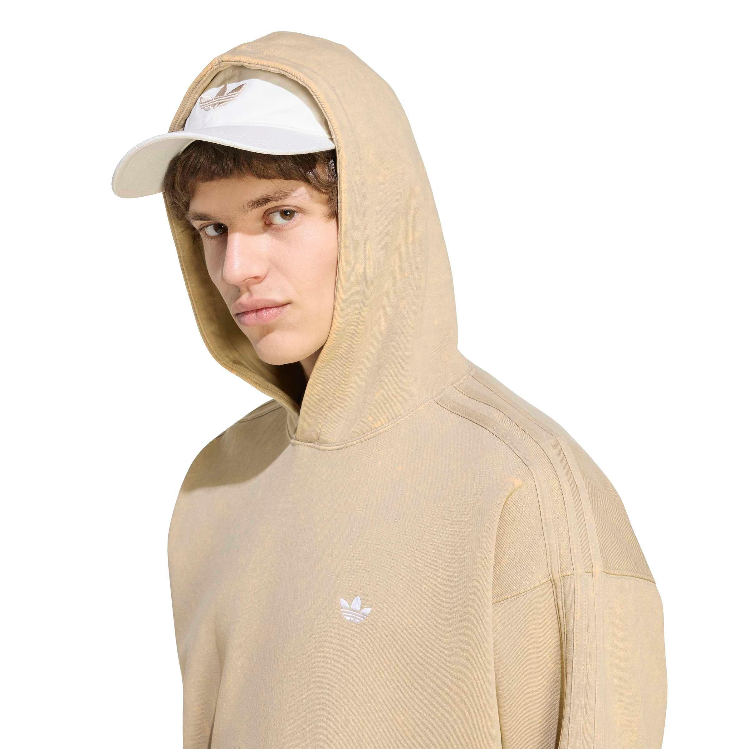 adidas Originals Men's Trefoil Essentials Washed Loose Hoodie - Beige - BEIGE