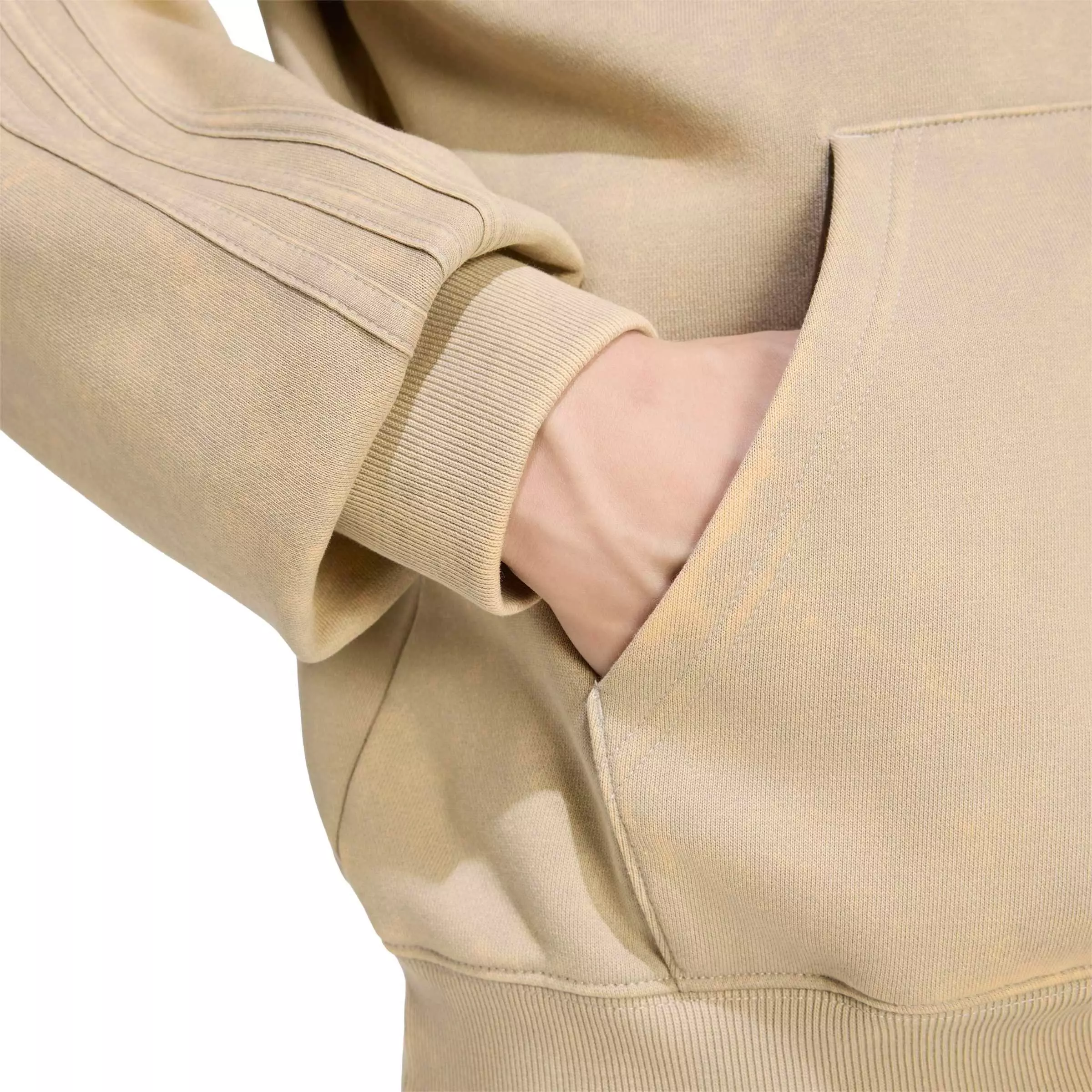 adidas Originals Men's Trefoil Essentials Washed Loose Hoodie - Beige - BEIGE