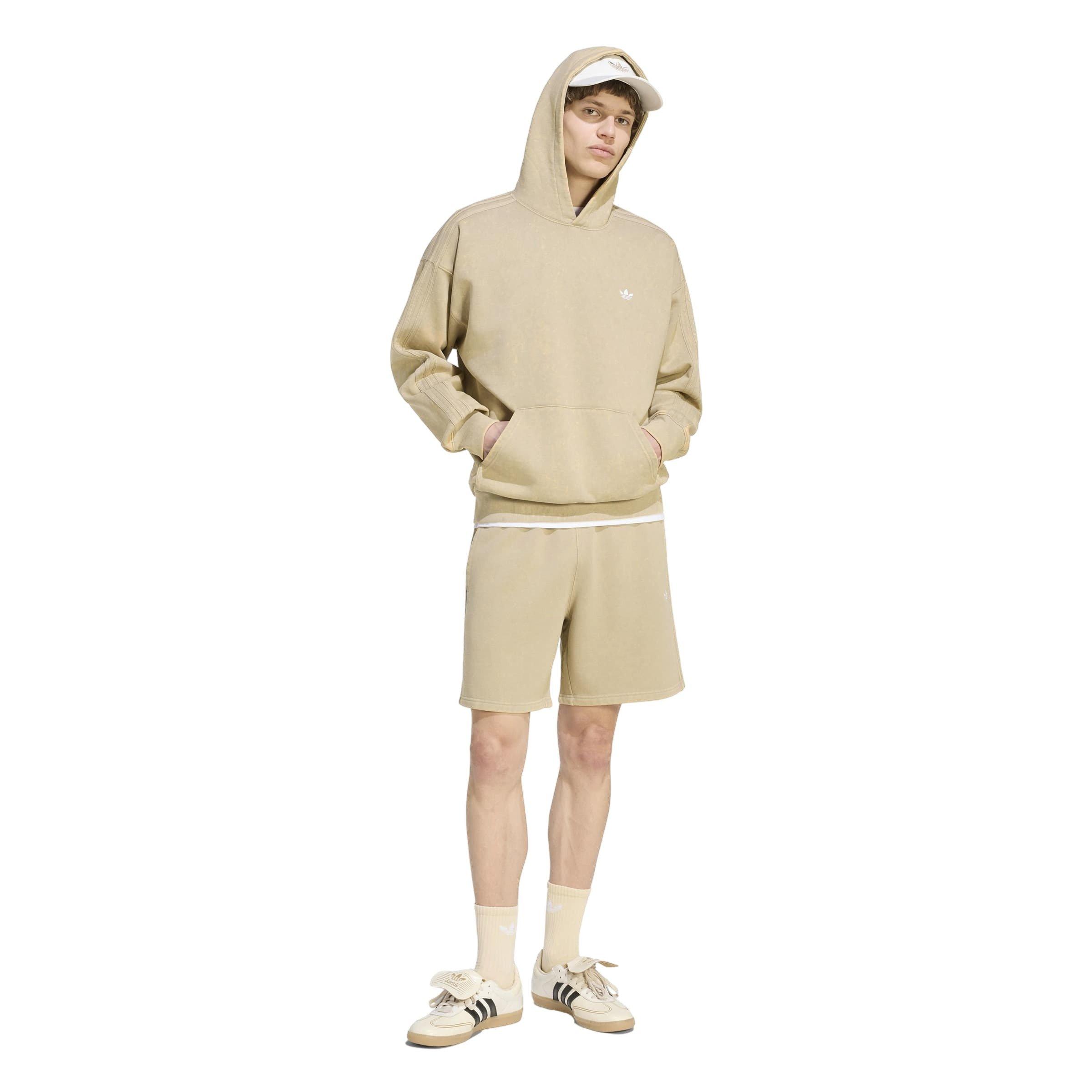 adidas Originals Men's Trefoil Essentials Washed Loose Hoodie - Beige - BEIGE