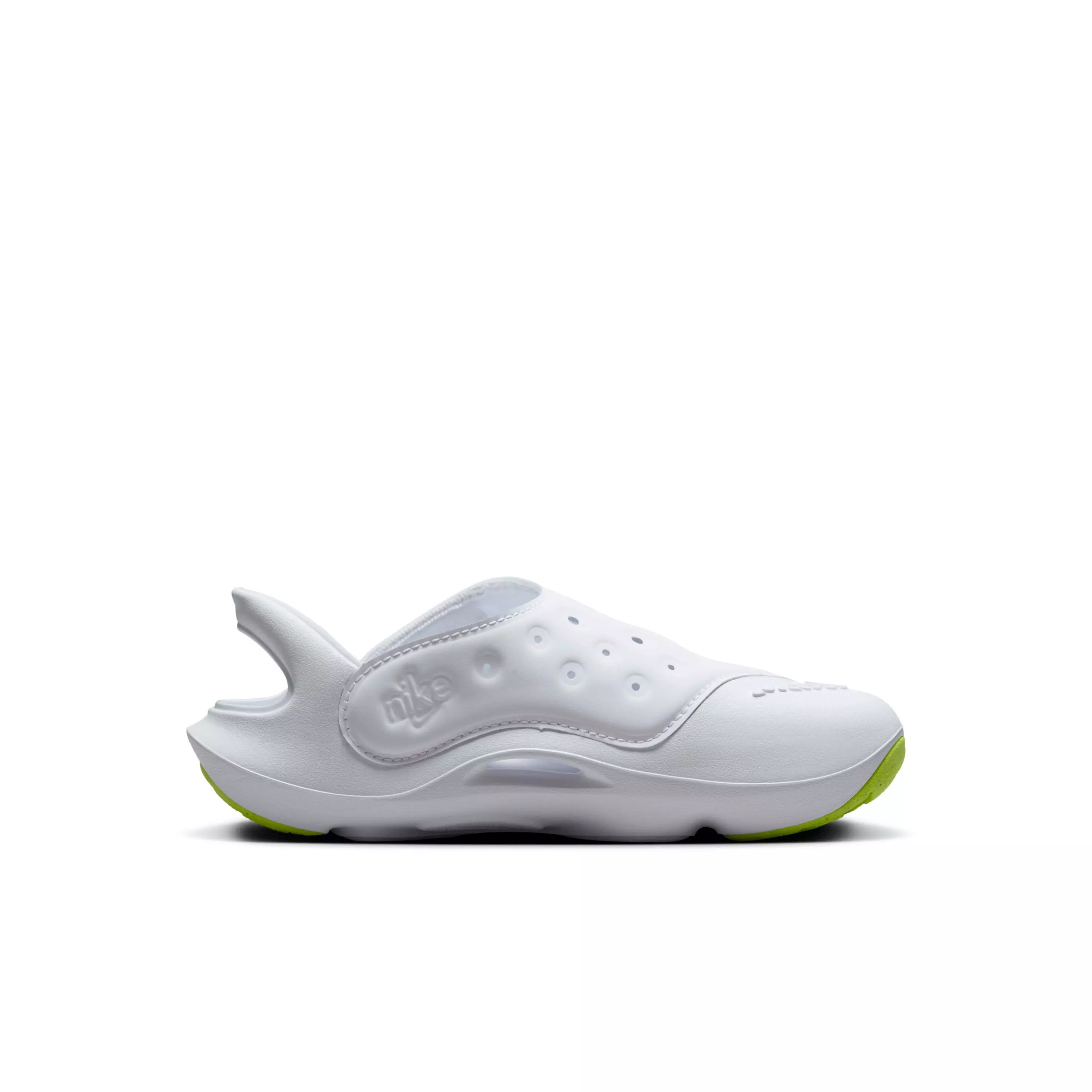 Nike Aqua Swoosh "White/Pure Platinum/Volt" Preschool Boys' Sandal - WHITE/PLATINUM/VOLT