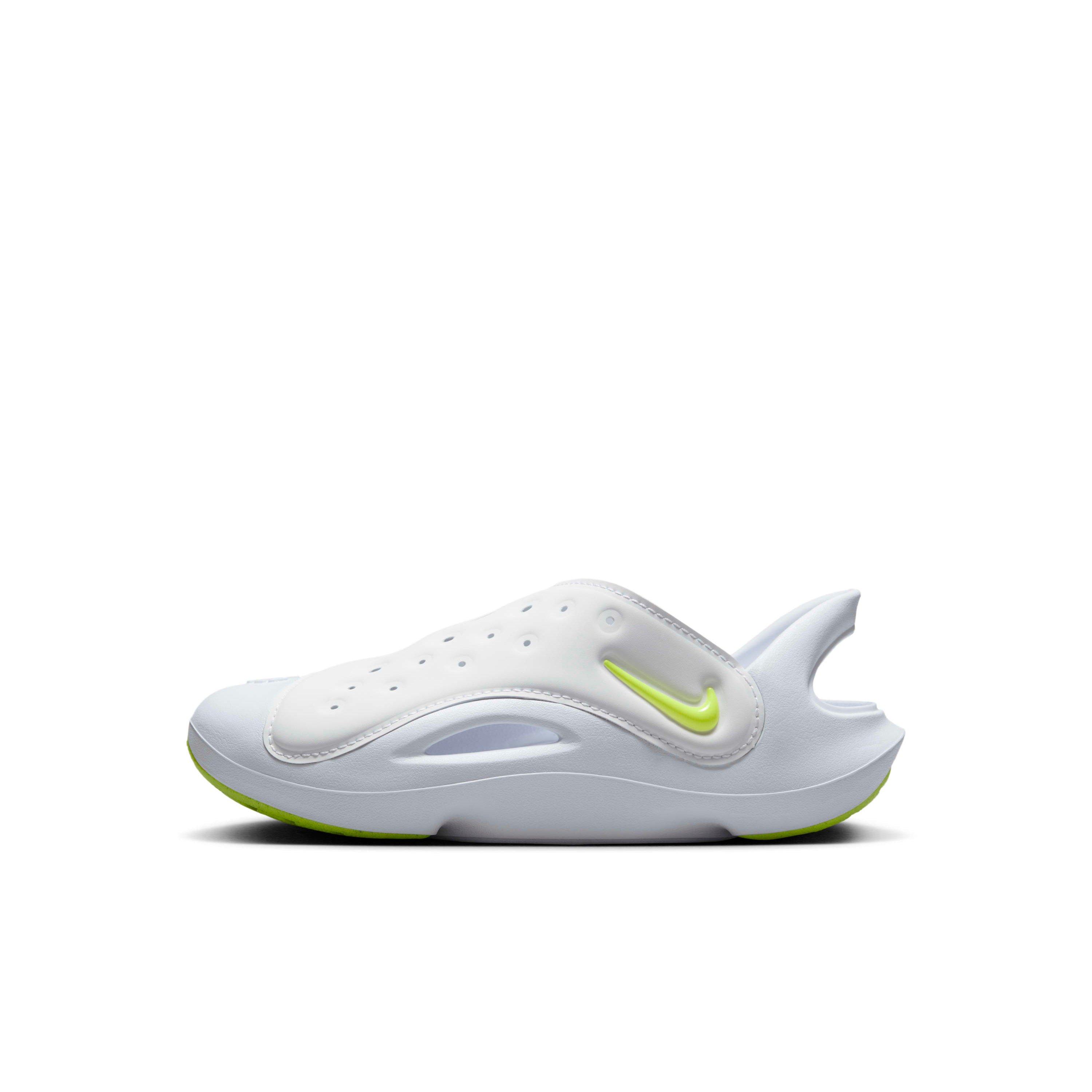 Nike Aqua Swoosh Preschool Boys' "White/Pure Platinum/Volt" Sandal