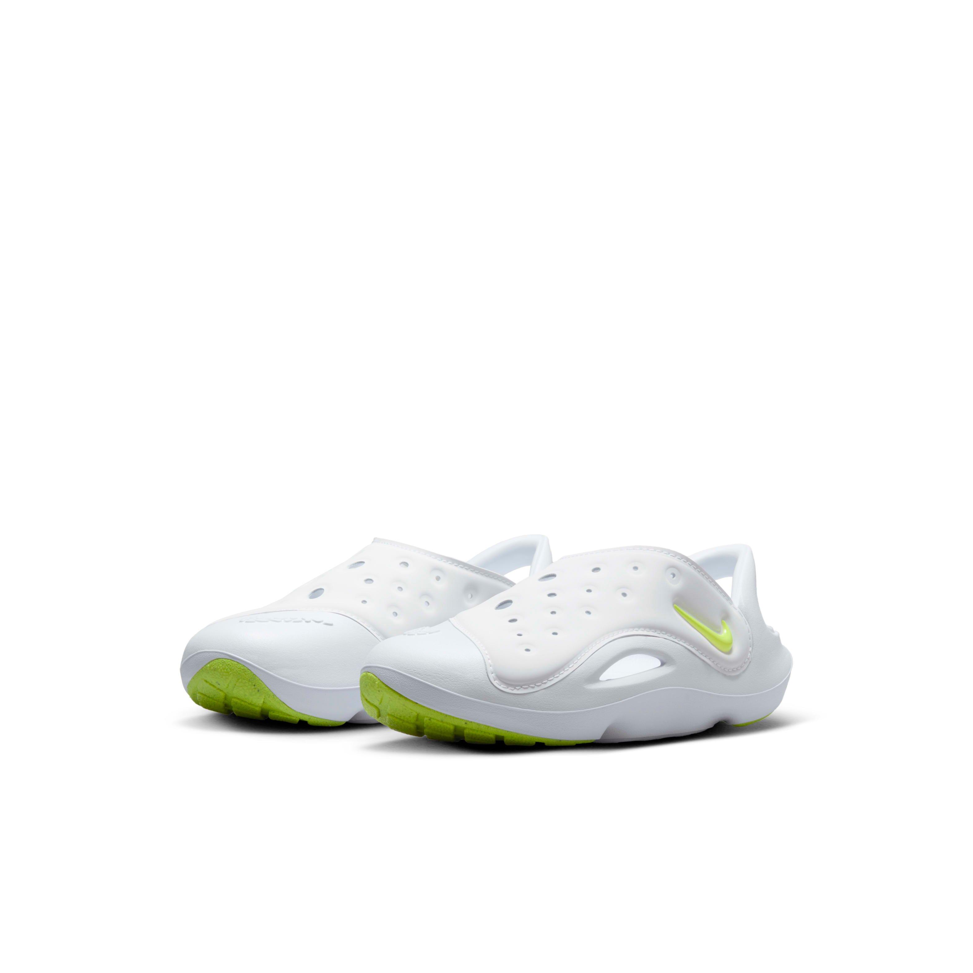 Nike Aqua Swoosh Preschool Boys' "White/Pure Platinum/Volt" Sandal