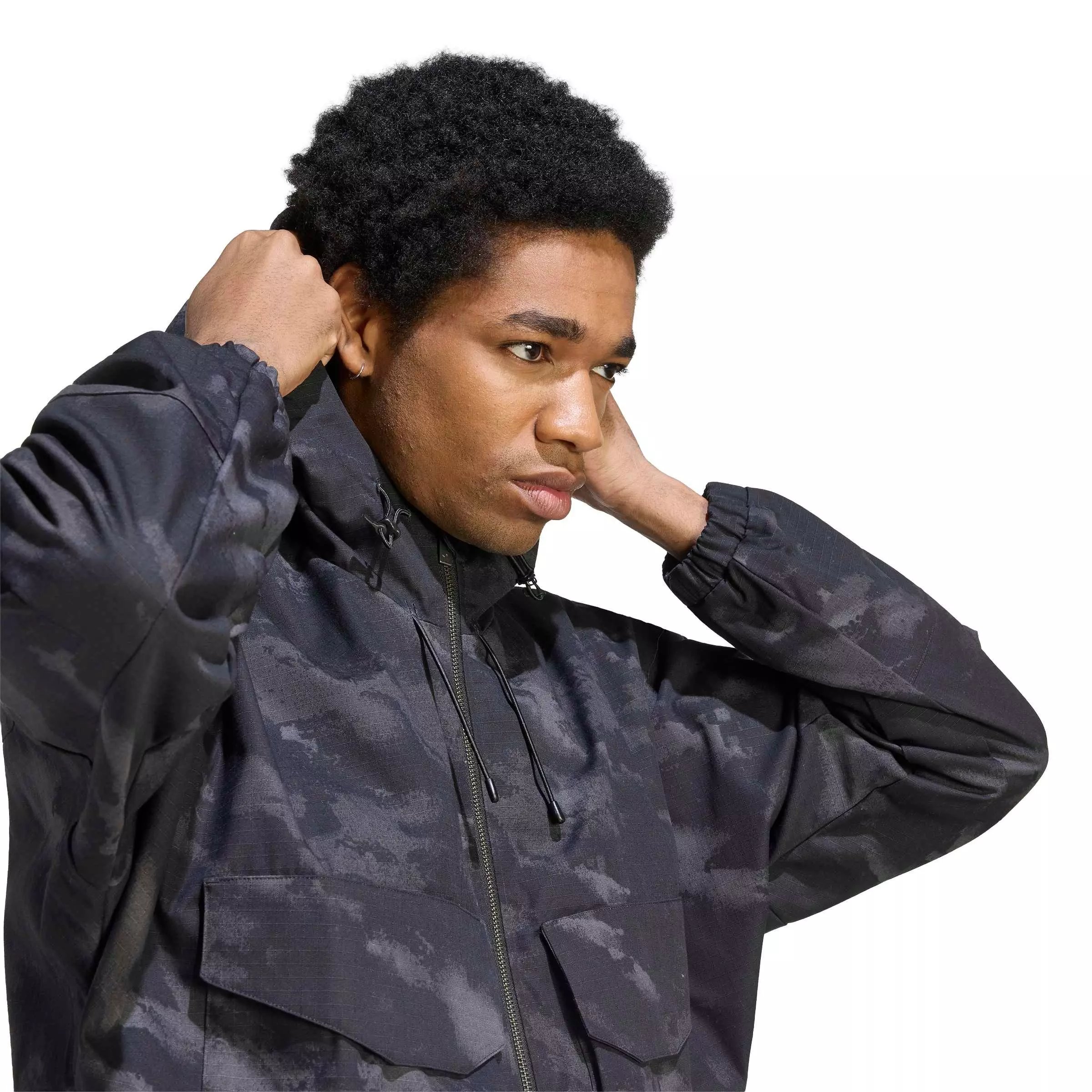 adidas Originals Men's Camo Jacket - Black - BLACK