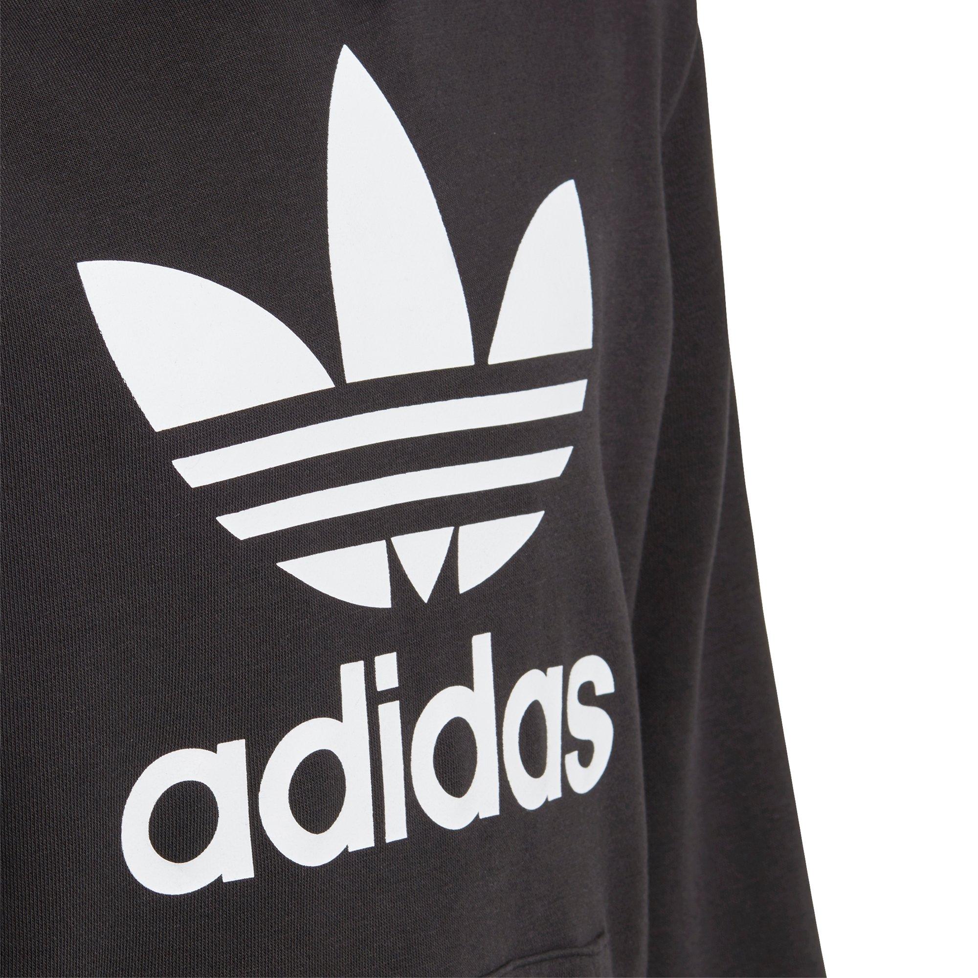 adidas Kids' Trefoil Hoodie - BLACK/WHITE Thumbnail View 4