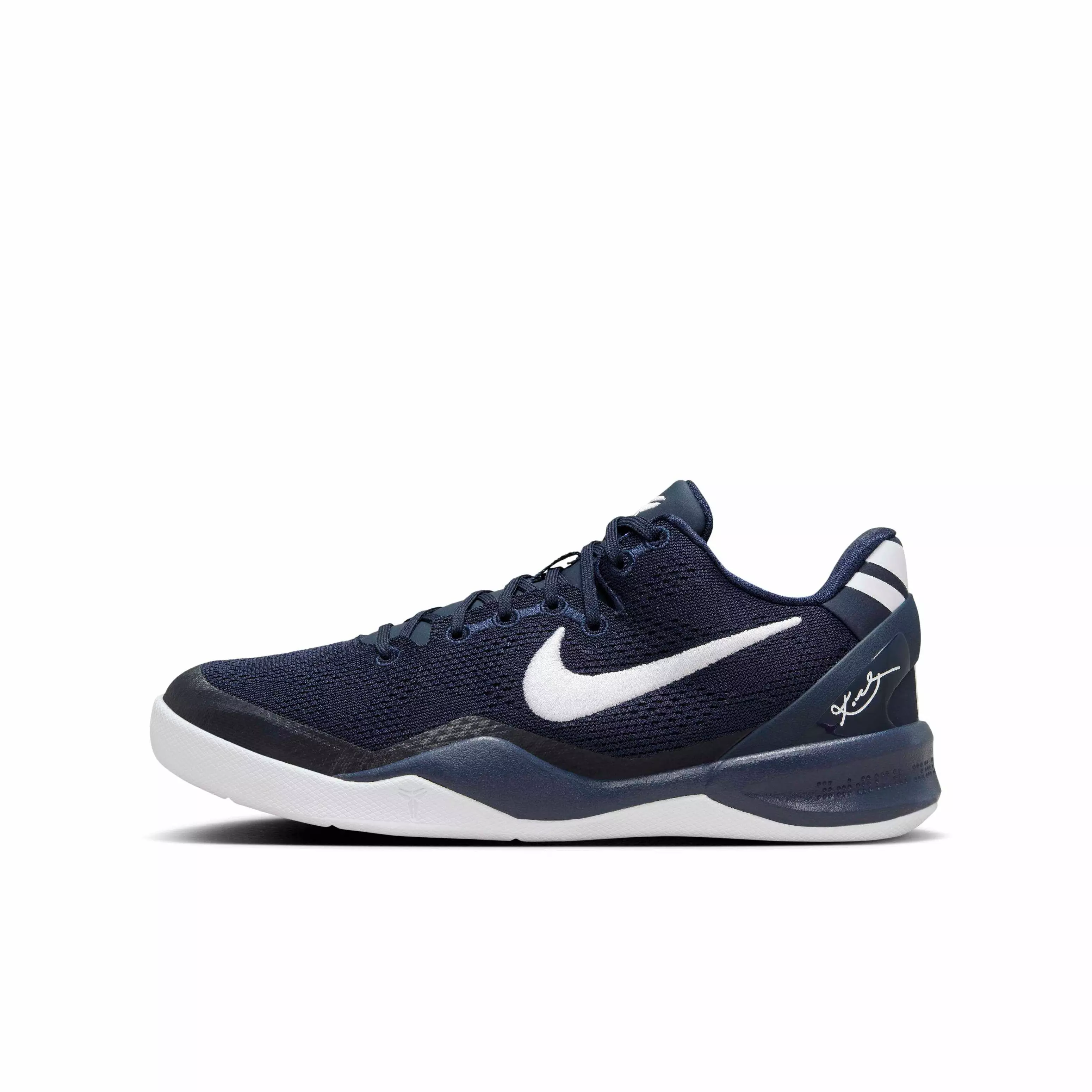 Nike Kobe 8 "College Navy/College Navy/White" Grade School Boys' Basketball Shoe - NAVY/NAVY/WHITE