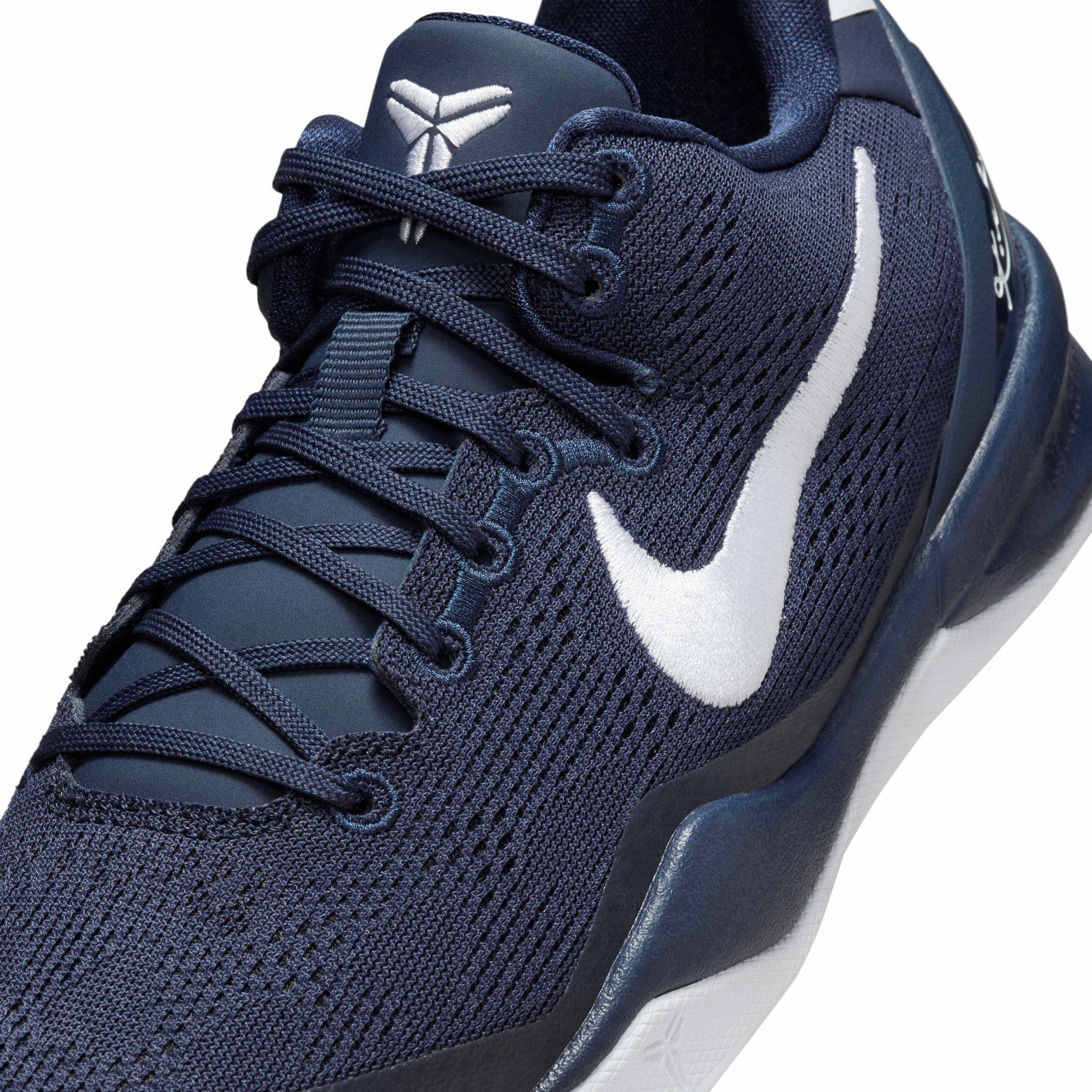 Nike Kobe 8 "College Navy/College Navy/White" Grade School Boys' Basketball Shoe - NAVY/NAVY/WHITE Thumbnail View 7