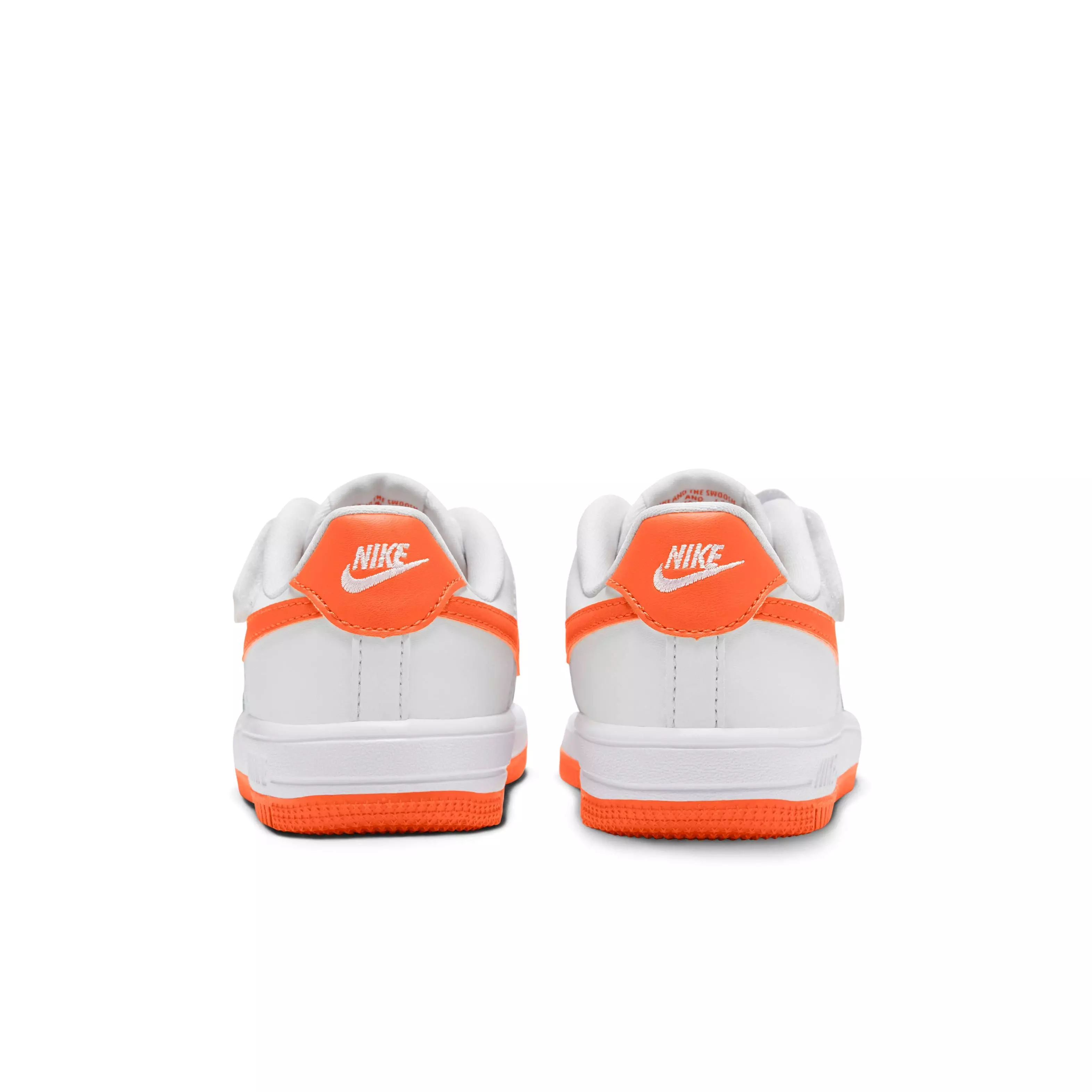 Nike Force 1 Low EasyOn "White/White/Safety Orange" Preschool Boys' Shoe - WHITE/WHITE/ORANGE