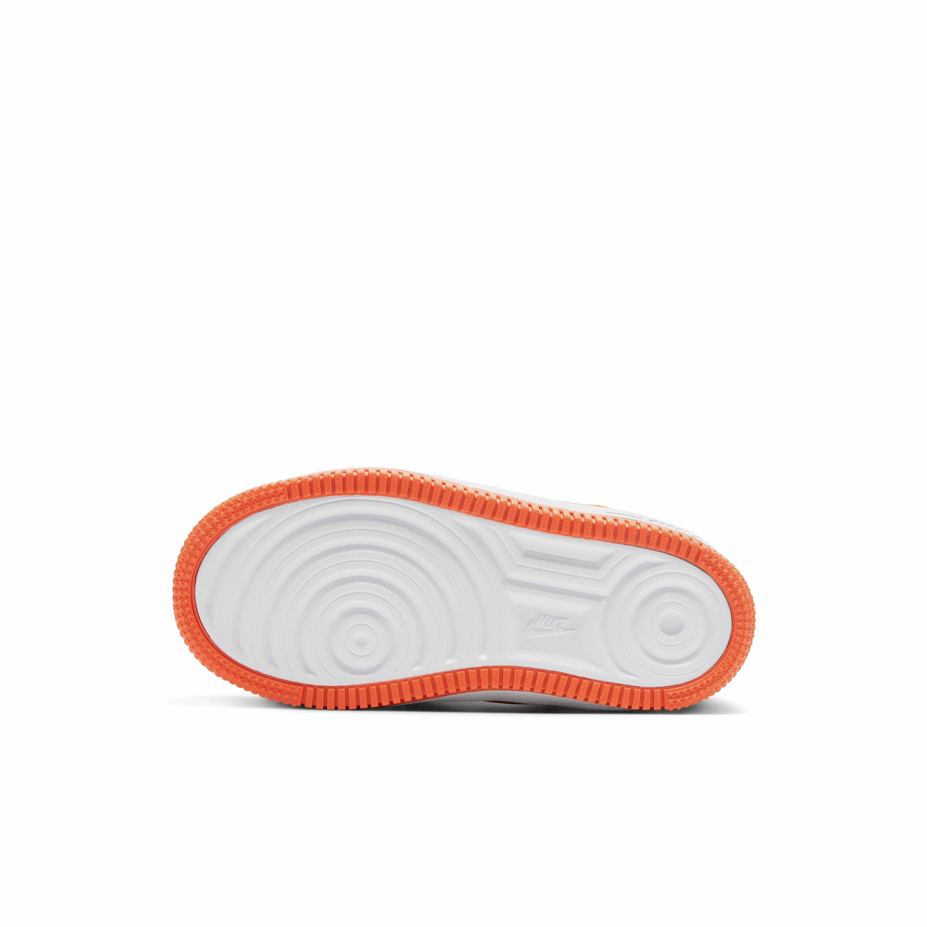 Nike Force 1 Low EasyOn Preschool Boys' "White/White/Safety Orange" Shoe