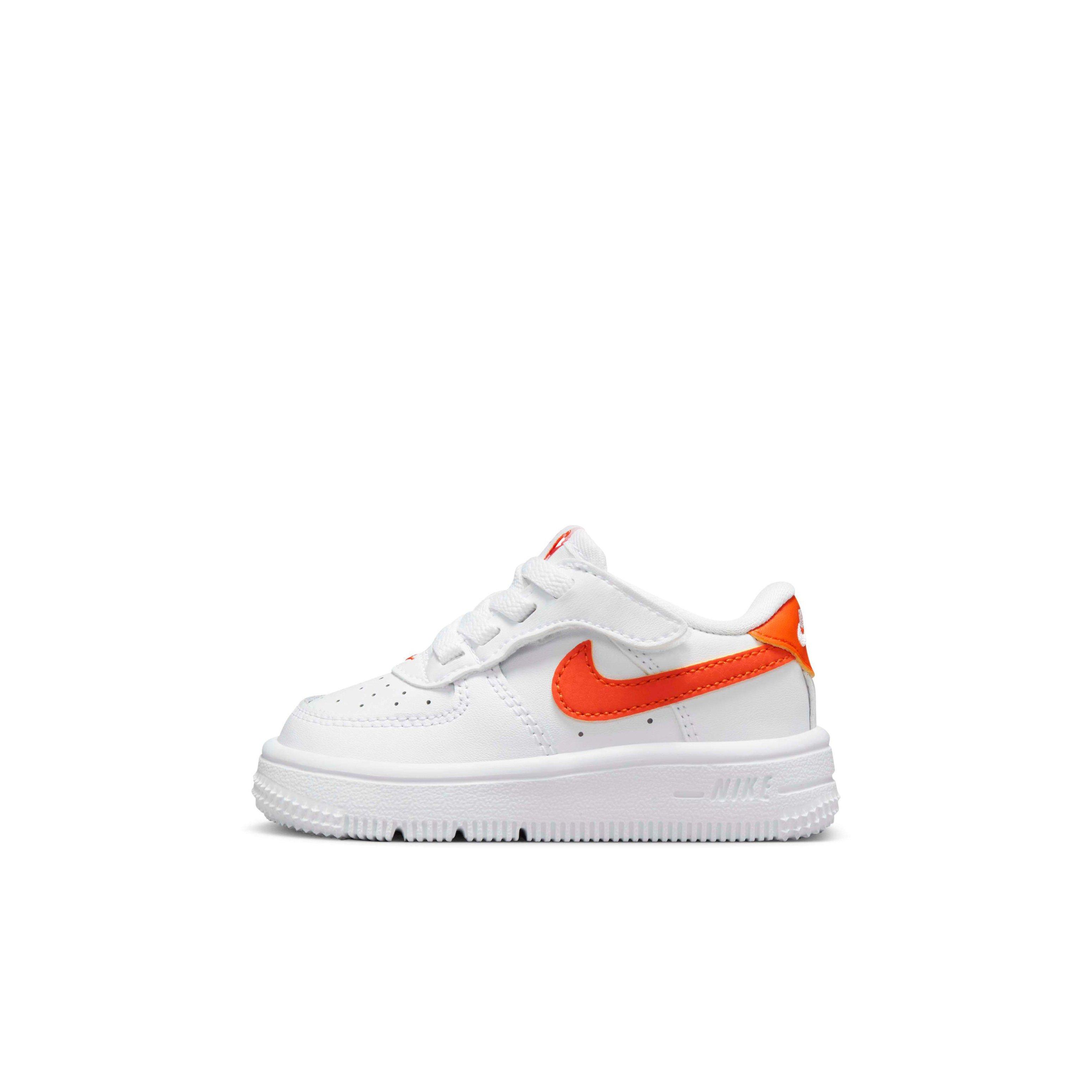 Nike Force 1 Low EasyOn Infant Boys' "White/White/Safety Orange" Shoe