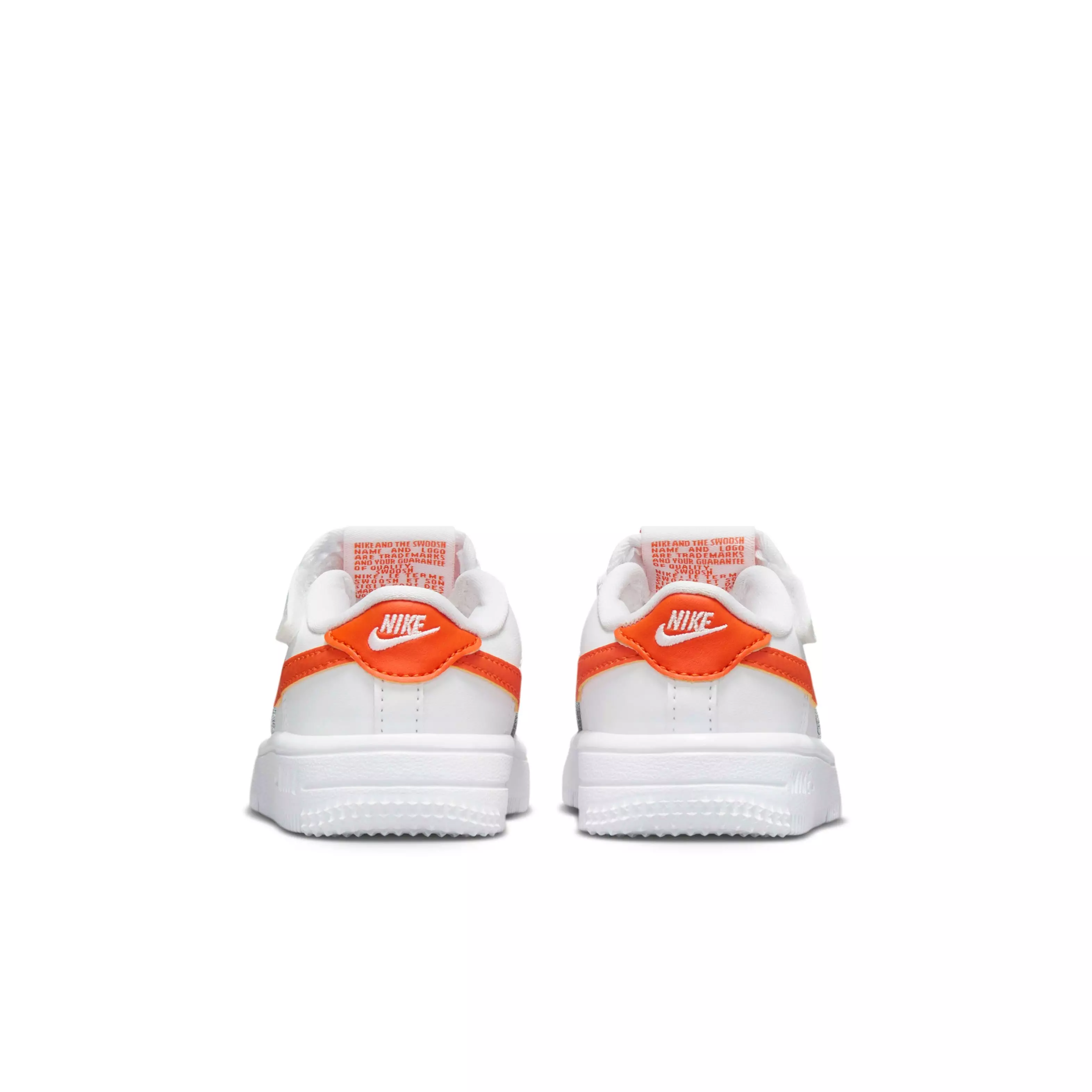 Nike Force 1 Low EasyOn "White/White/Safety Orange" Infant Boys' Shoe - WHITE/WHITE/ORANGE