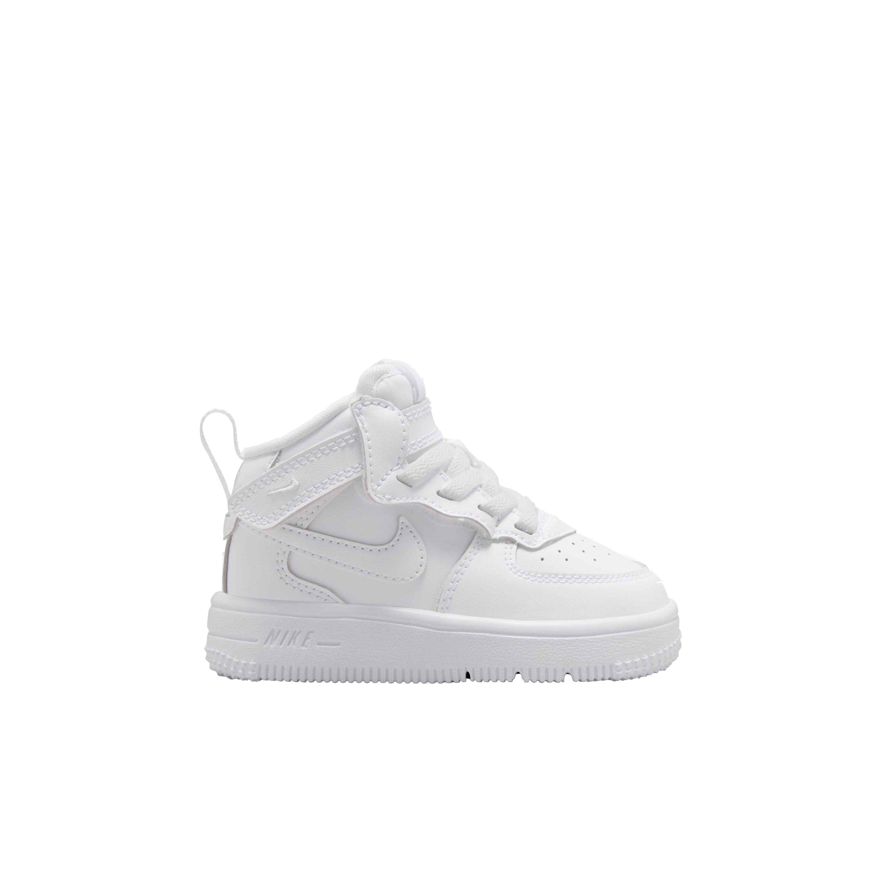 Nike Force 1 Mid EasyOn "White/White/White" Infant Boys' Shoe - WHITE/WHITE/WHITE Thumbnail View 1