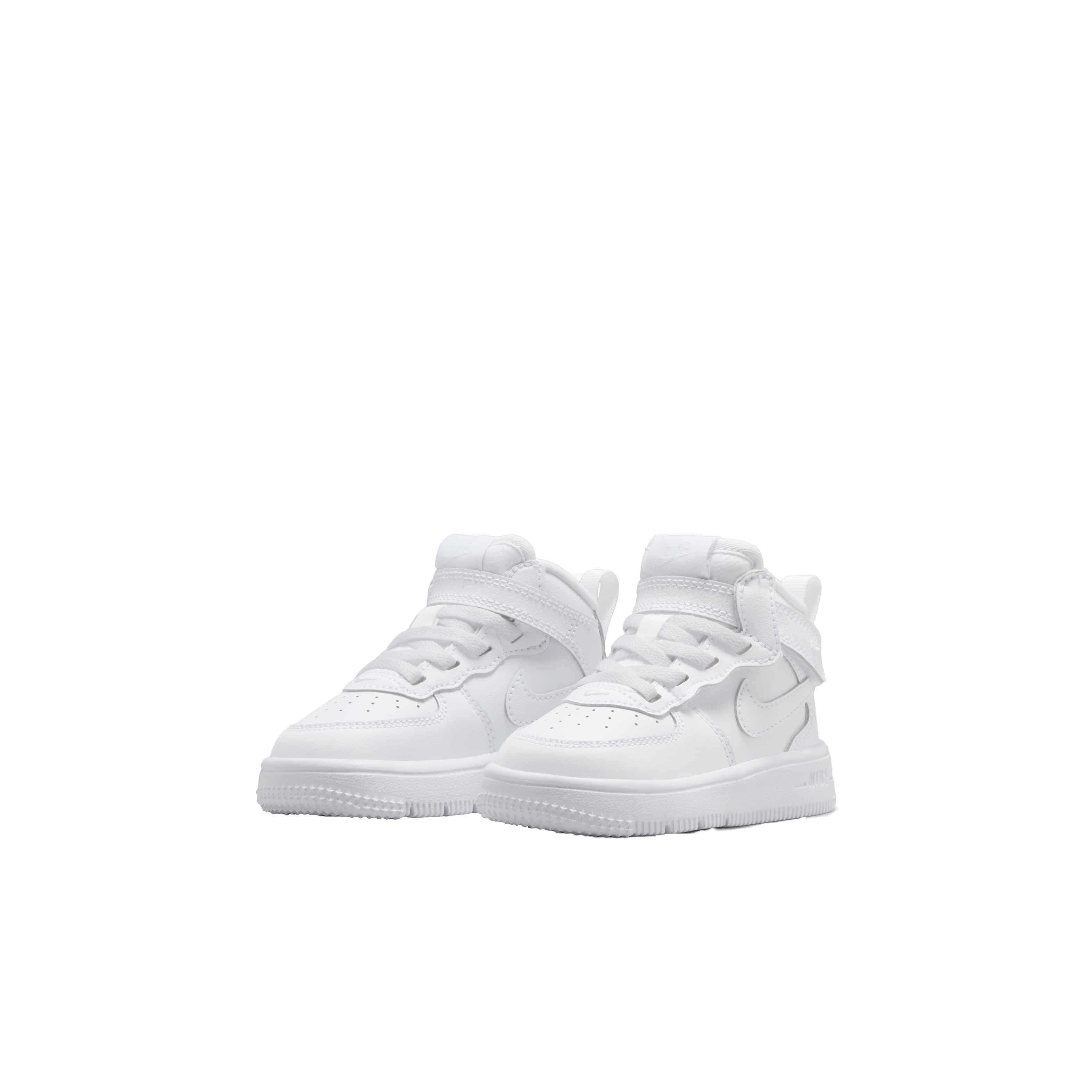 Nike Force 1 Mid EasyOn "White/White/White" Infant Boys' Shoe - WHITE/WHITE/WHITE Thumbnail View 3