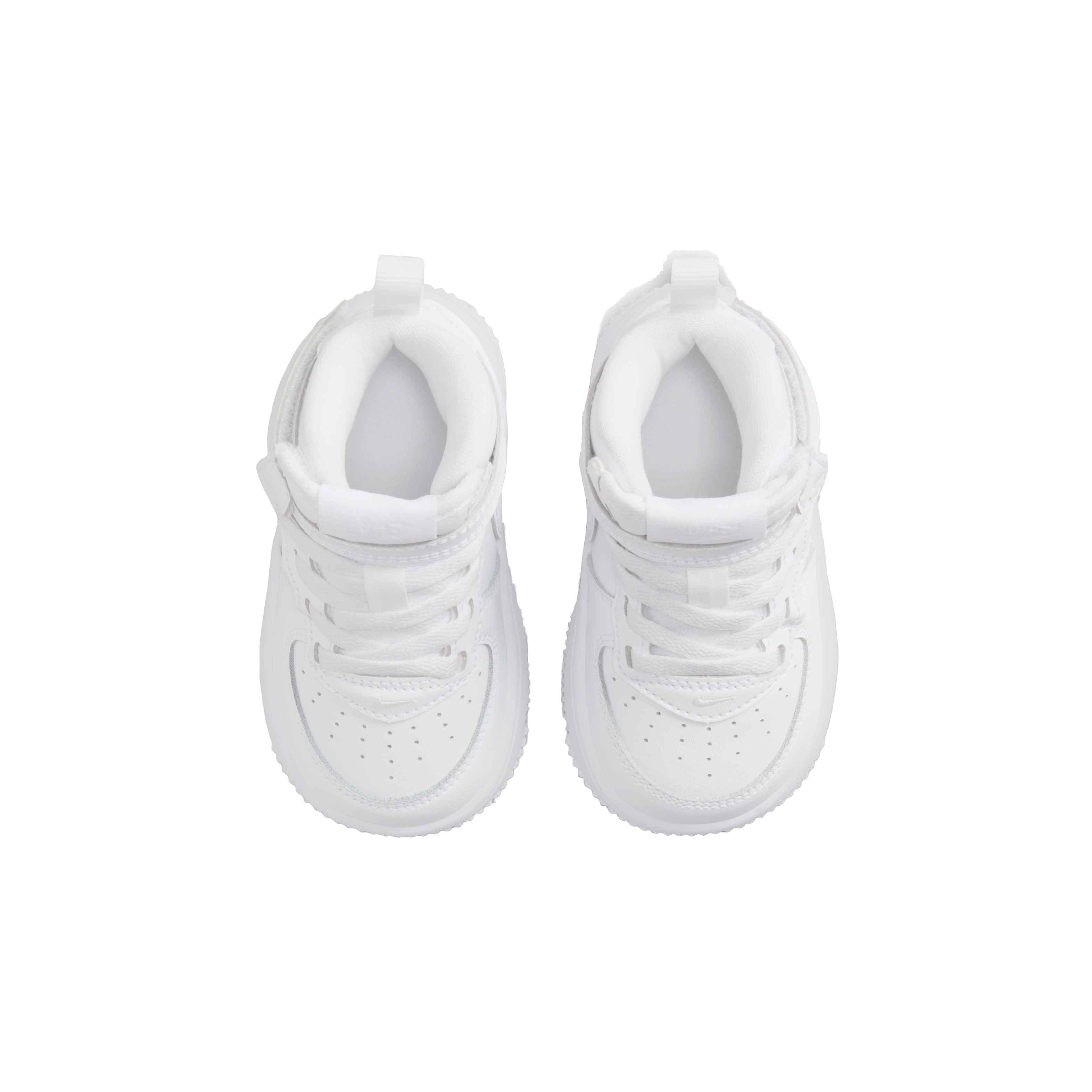 Nike Force 1 Mid EasyOn "White/White/White" Infant Boys' Shoe - WHITE/WHITE/WHITE Thumbnail View 4