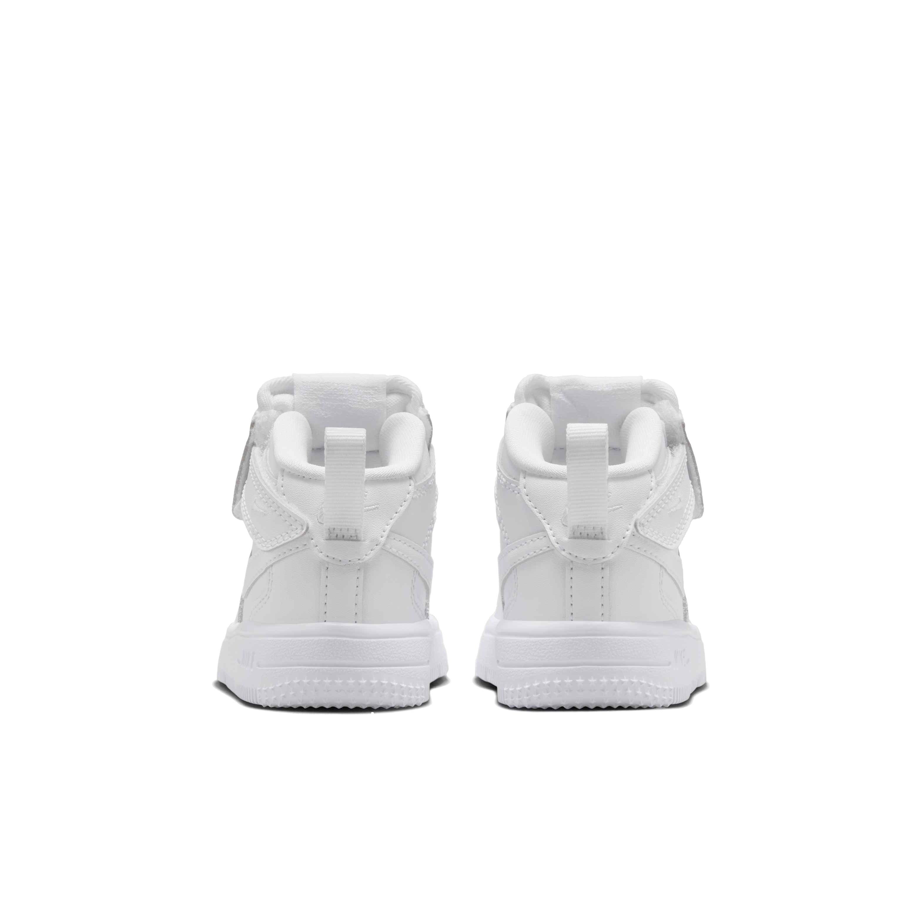 Nike Force 1 Mid EasyOn "White/White/White" Infant Boys' Shoe - WHITE/WHITE/WHITE Thumbnail View 5