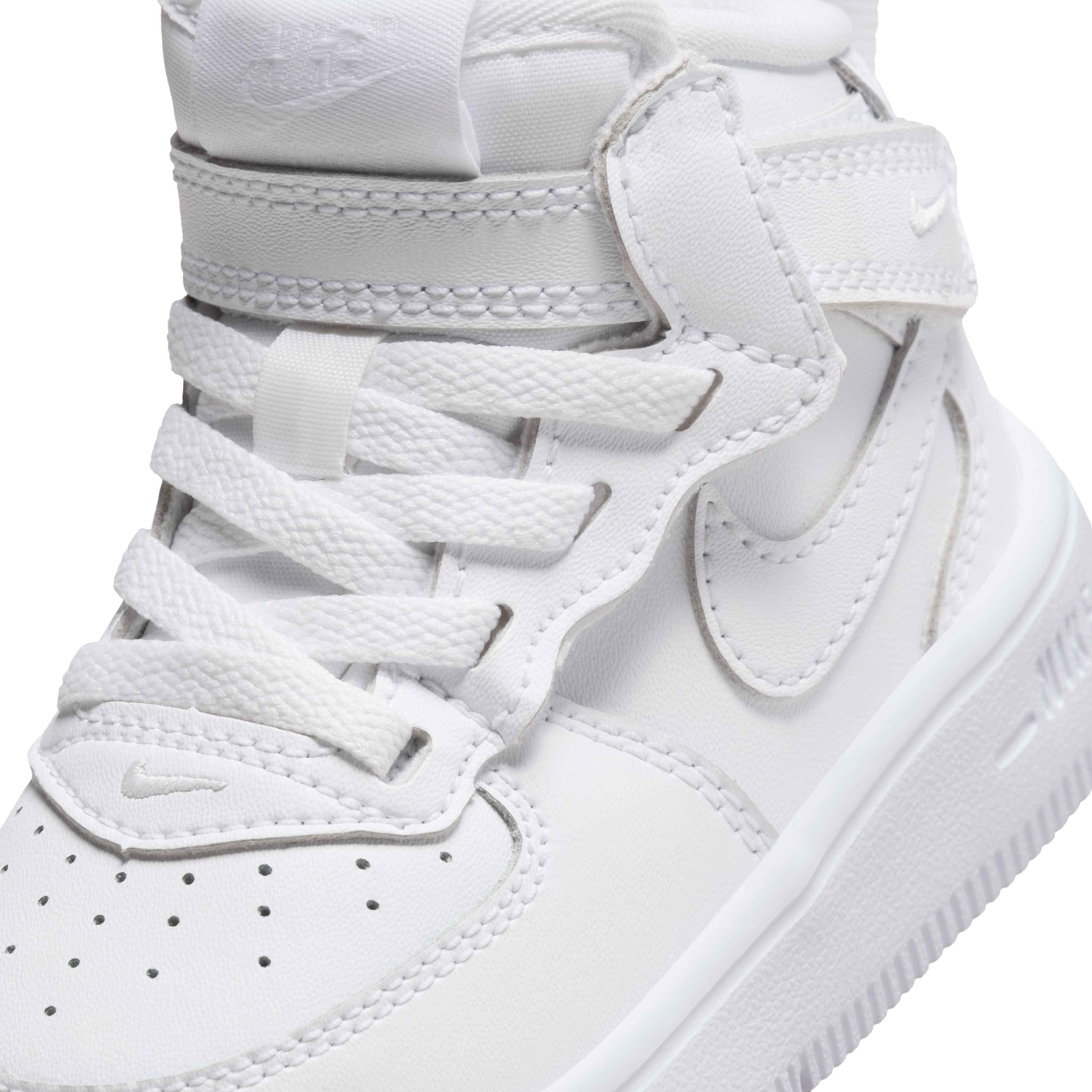 Nike Force 1 Mid EasyOn "White/White/White" Infant Boys' Shoe - WHITE/WHITE/WHITE Thumbnail View 7