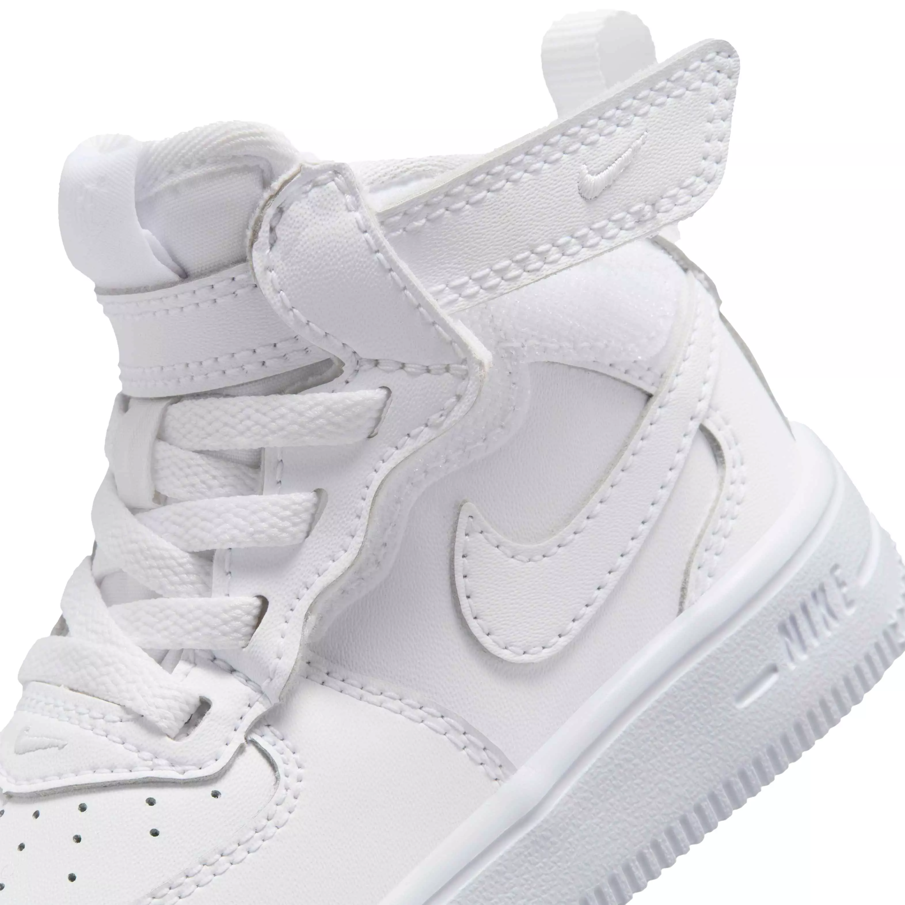 Nike Force 1 Mid EasyOn "White/White/White" Infant Boys' Shoe - WHITE/WHITE/WHITE