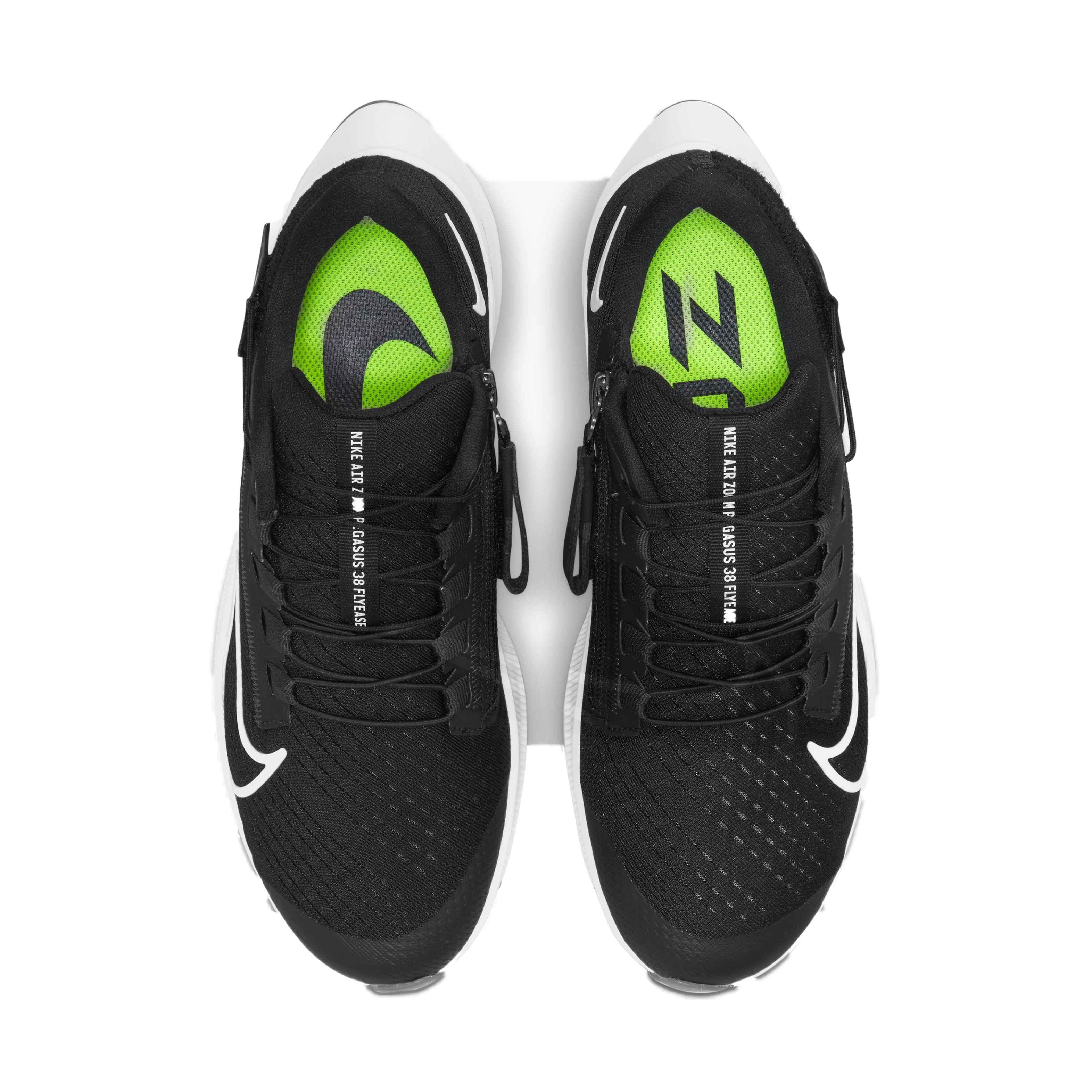 Nike Air Zoom Pegasus 38 FlyEase "Black/White/Anthracite" Women's Running Shoe - BLACK Thumbnail View 4