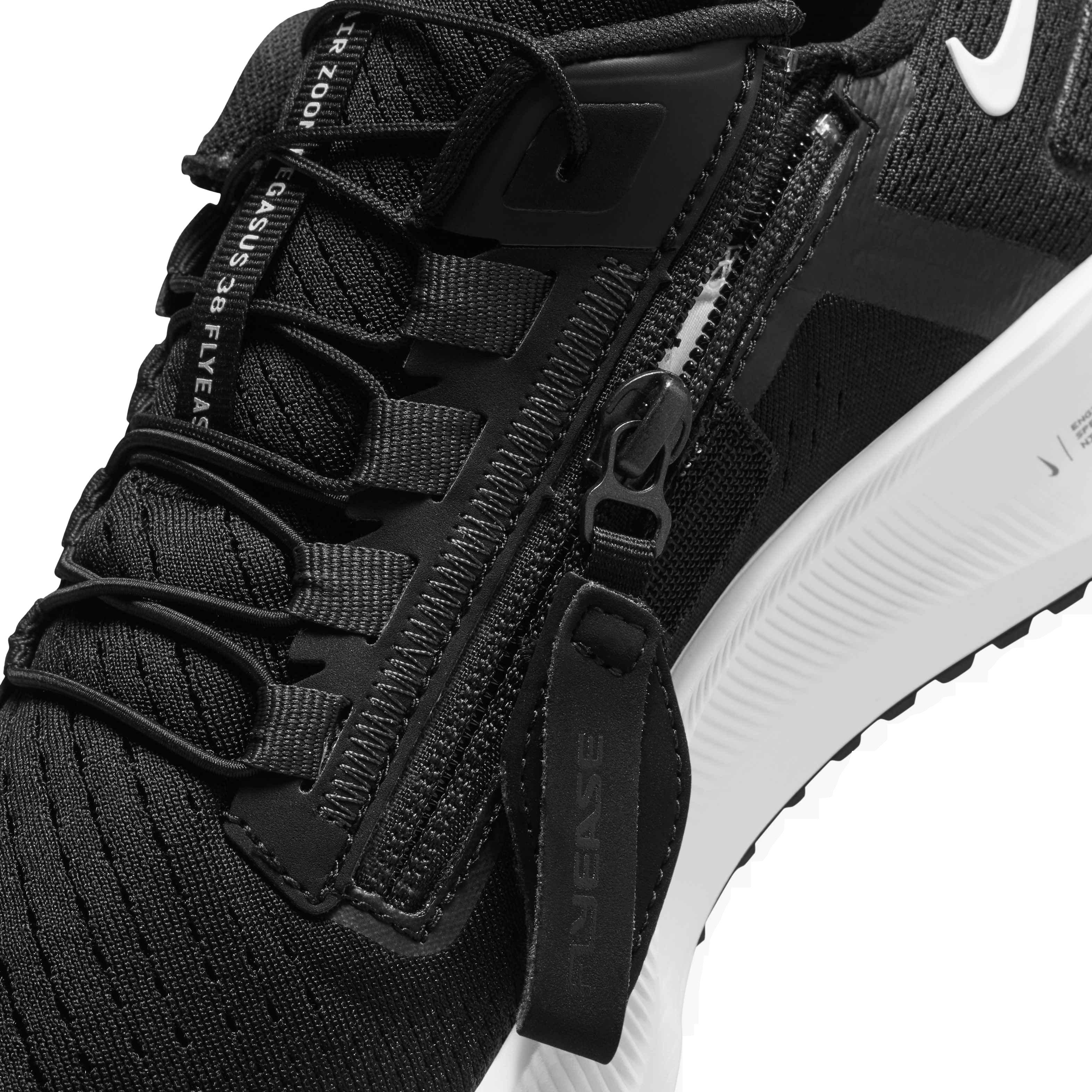 Nike Air Zoom Pegasus 38 FlyEase "Black/White/Anthracite" Women's Running Shoe - BLACK Thumbnail View 8