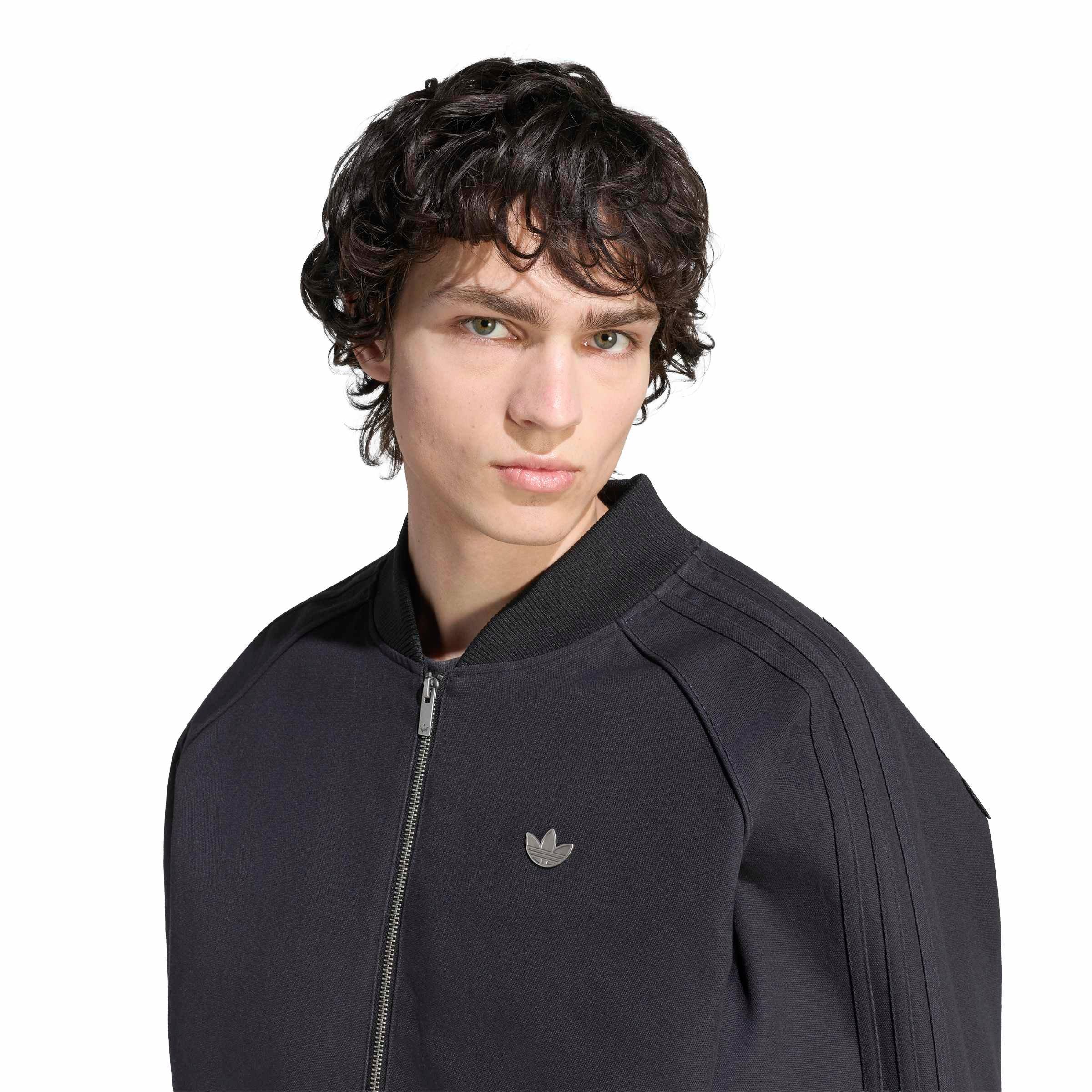 adidas Originals Men's Superstar Canvas Jacket - Black - BLACK