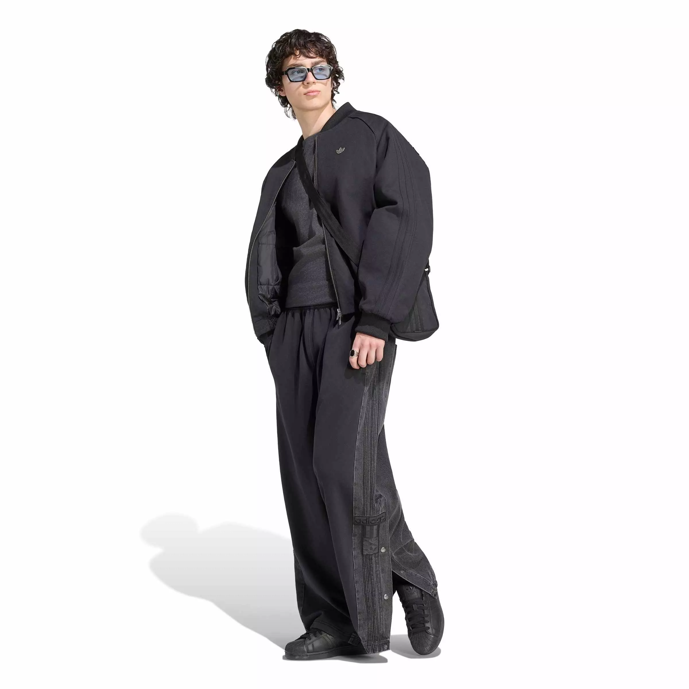 adidas Originals Men's Superstar Canvas Jacket - Black - BLACK