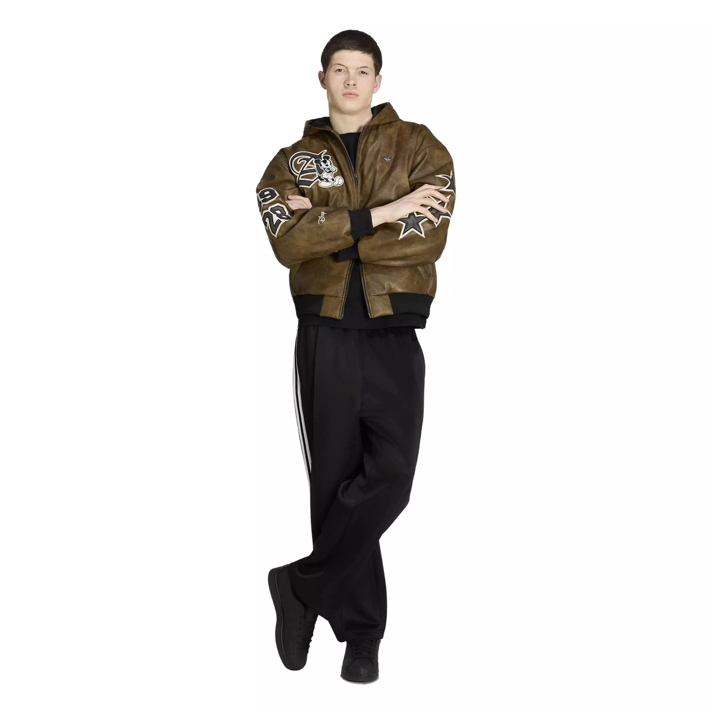 adidas Men's x Disney Mickey Mouse Dreams Jacket - Brown - BROWN