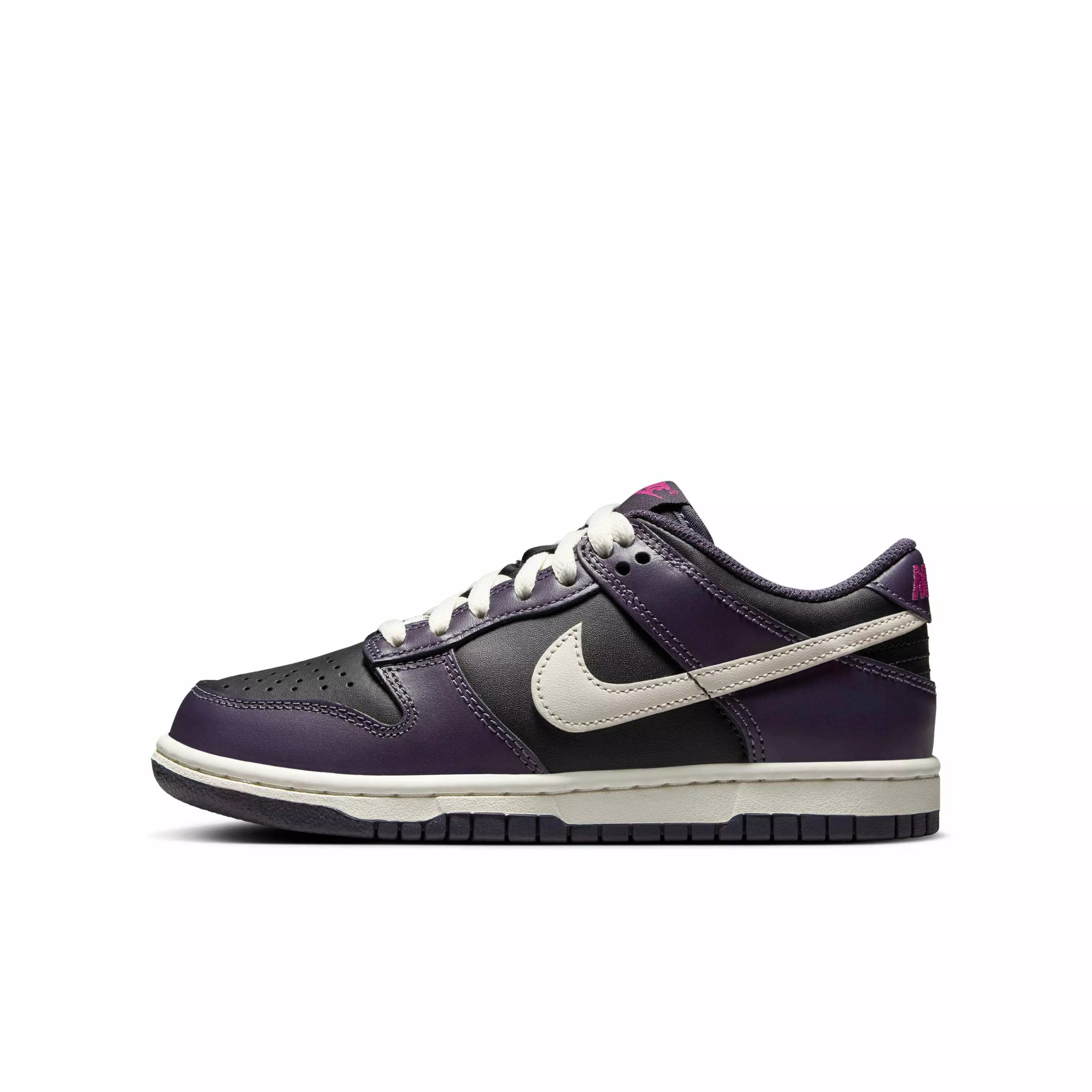 Nike Dunk Low "Black/Dark Raisin/Sail/Pale Ivory" Grade School Boys' Shoe - BLACK/DK RAISIN/SAIL/IVORY