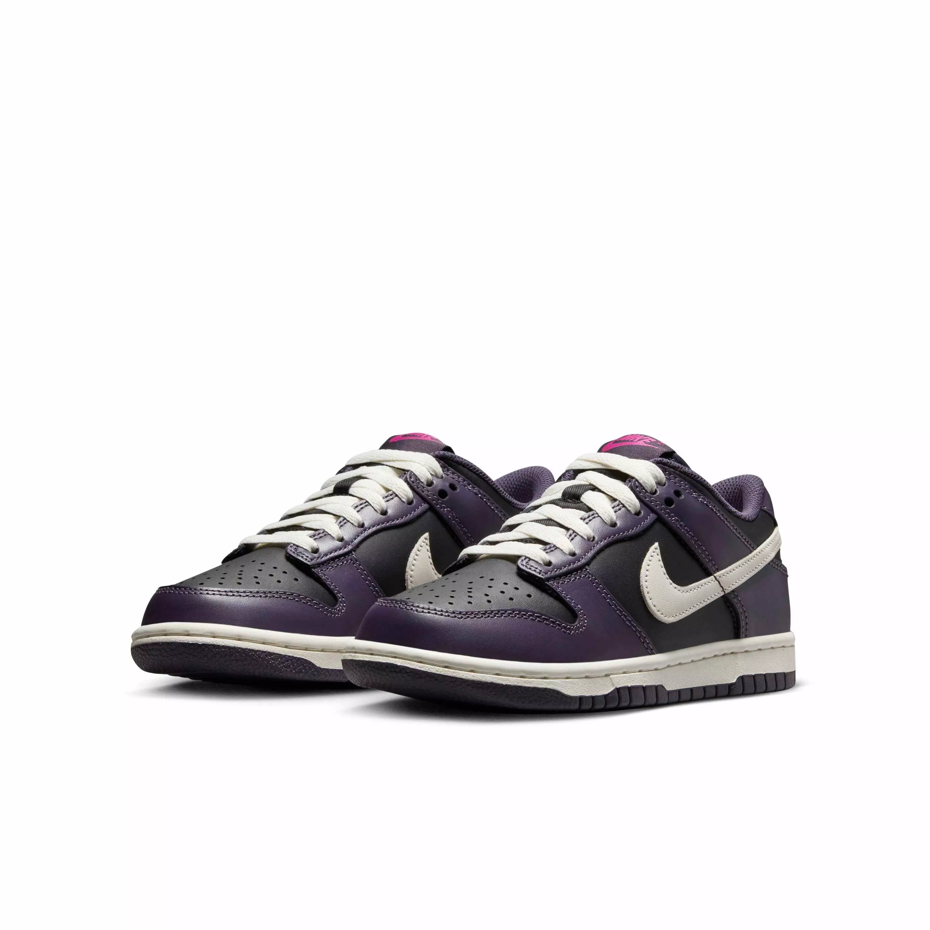 Nike Dunk Low "Black/Dark Raisin/Sail/Pale Ivory" Grade School Boys' Shoe - BLACK/DK RAISIN/SAIL/IVORY