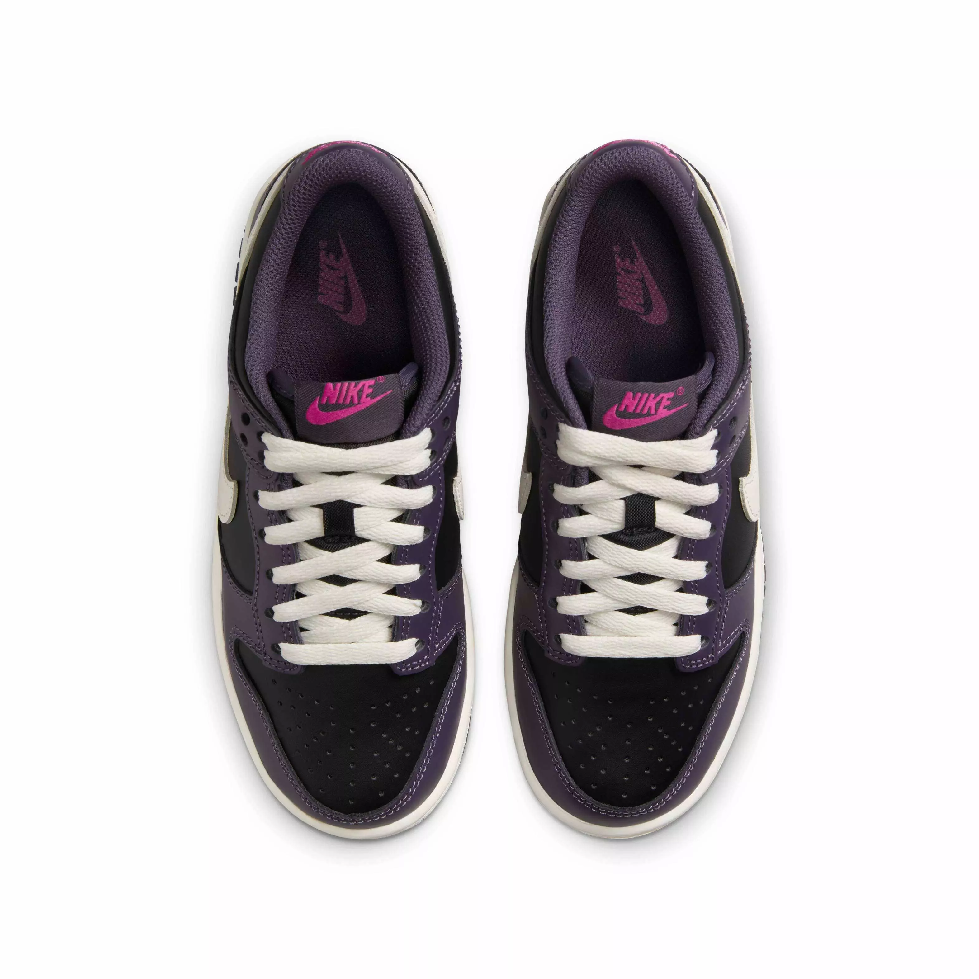 Nike Dunk Low "Black/Dark Raisin/Sail/Pale Ivory" Grade School Boys' Shoe - BLACK/DK RAISIN/SAIL/IVORY