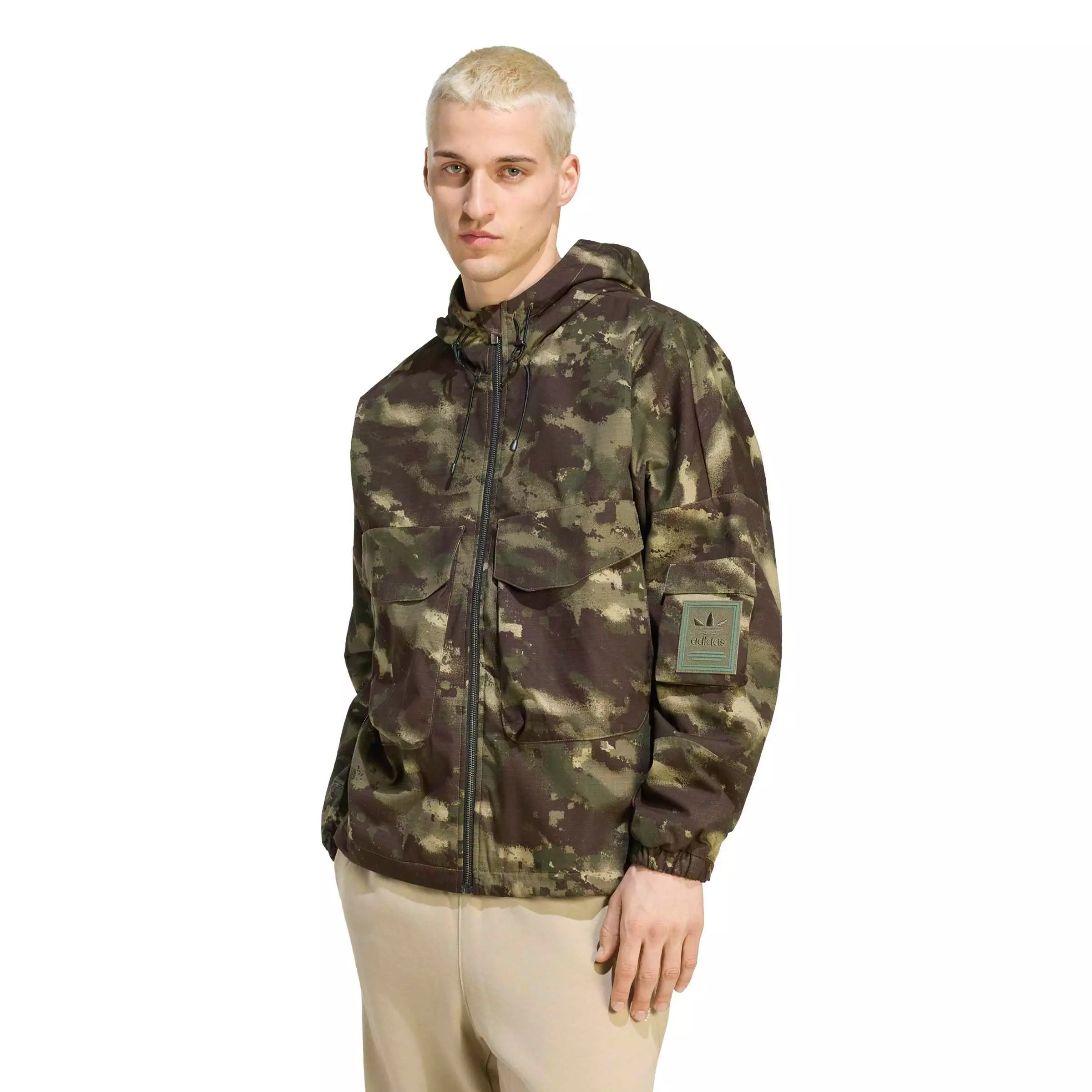 adidas Originals Men's Camo Jacket - Camo Olive - CAMO OLIVE