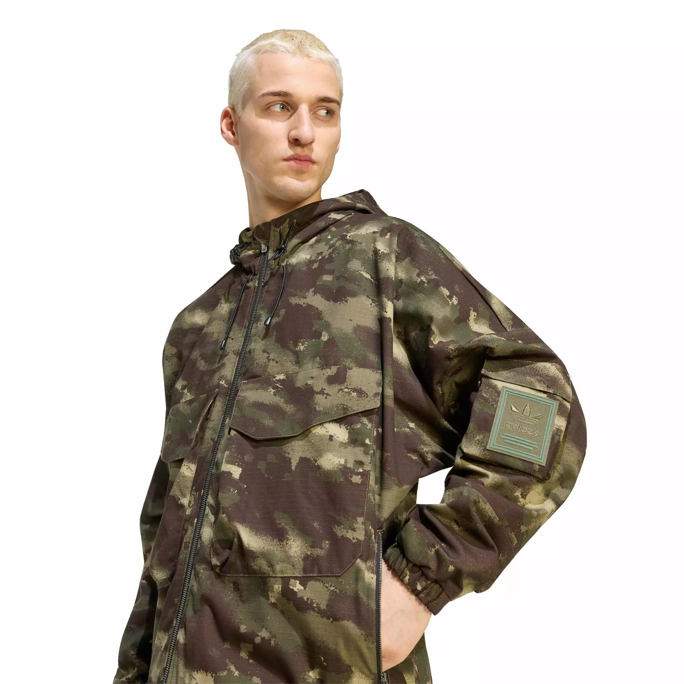 adidas Originals Men's Camo Jacket - Camo Olive - CAMO OLIVE