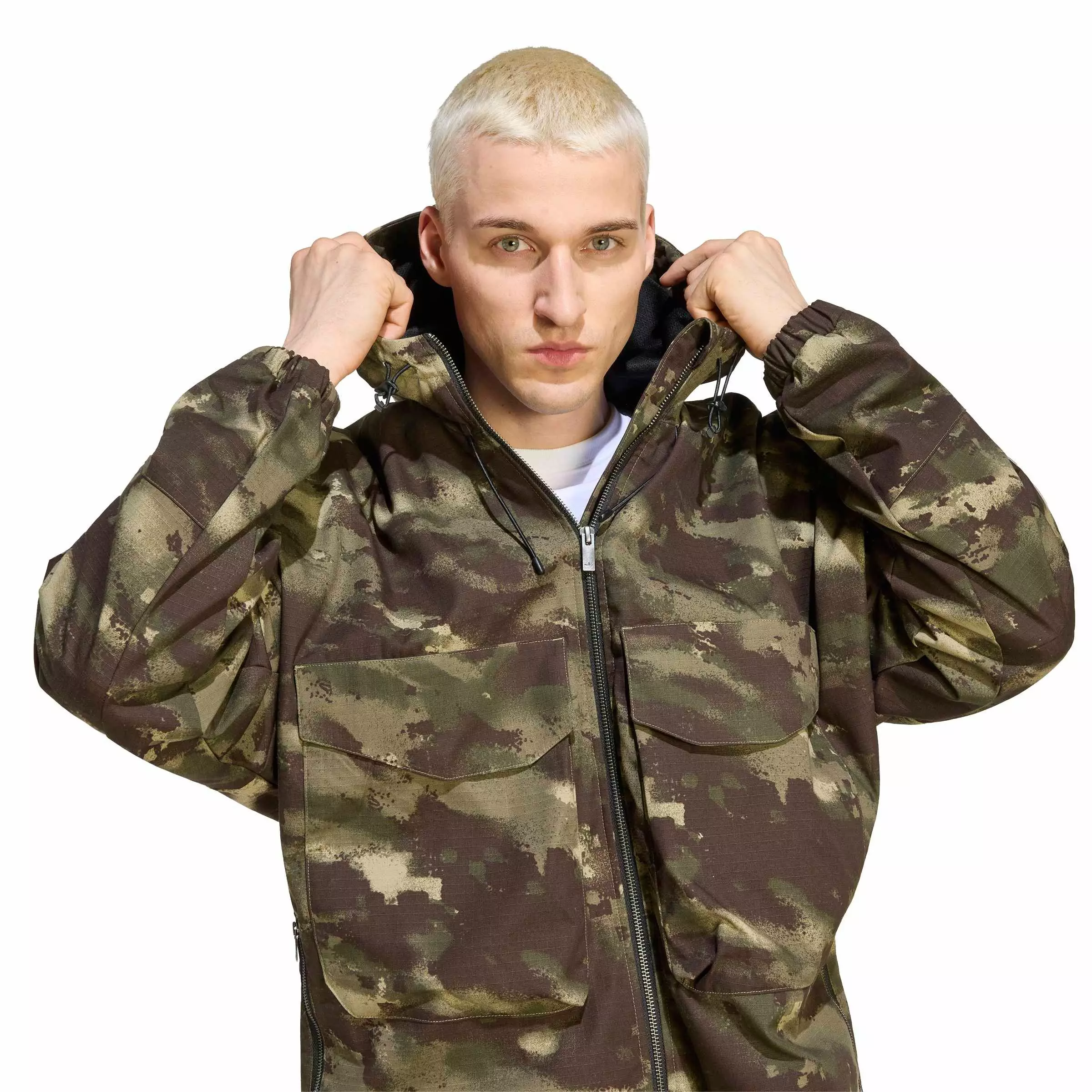 adidas Originals Men's Camo Jacket - Camo Olive - CAMO OLIVE